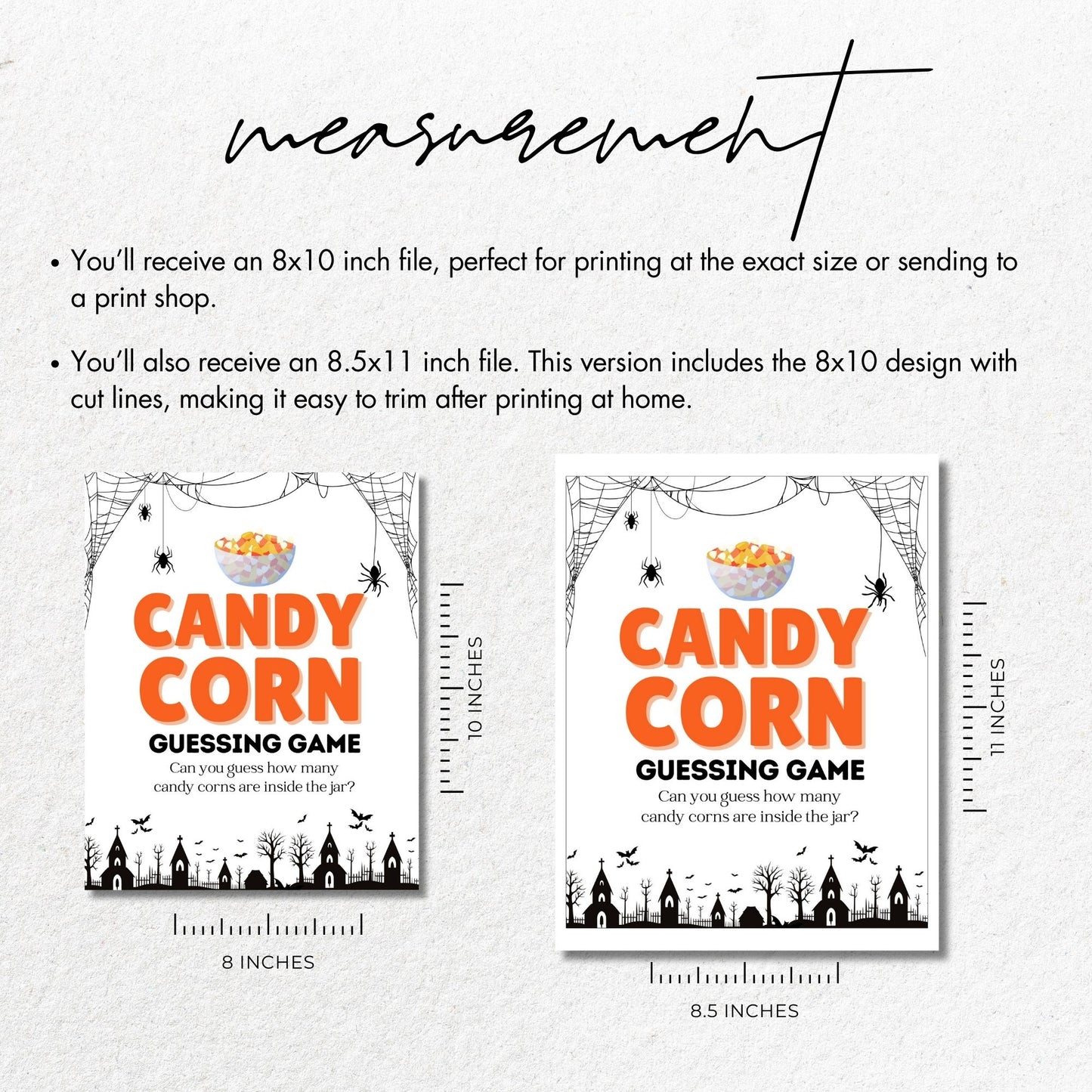 Candy Corn Guessing Game Sign 8x10