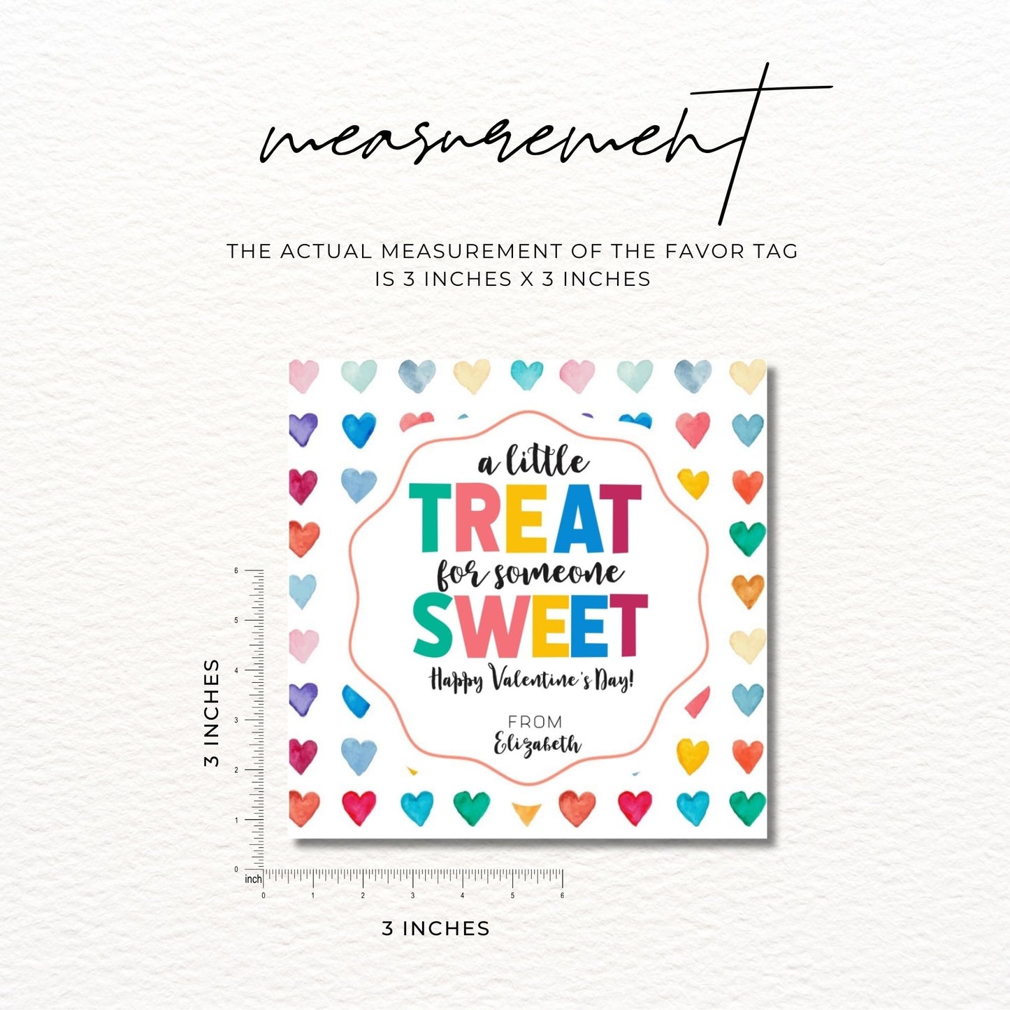 Custom Valentine’s Day Treat Tag Template - 3x3