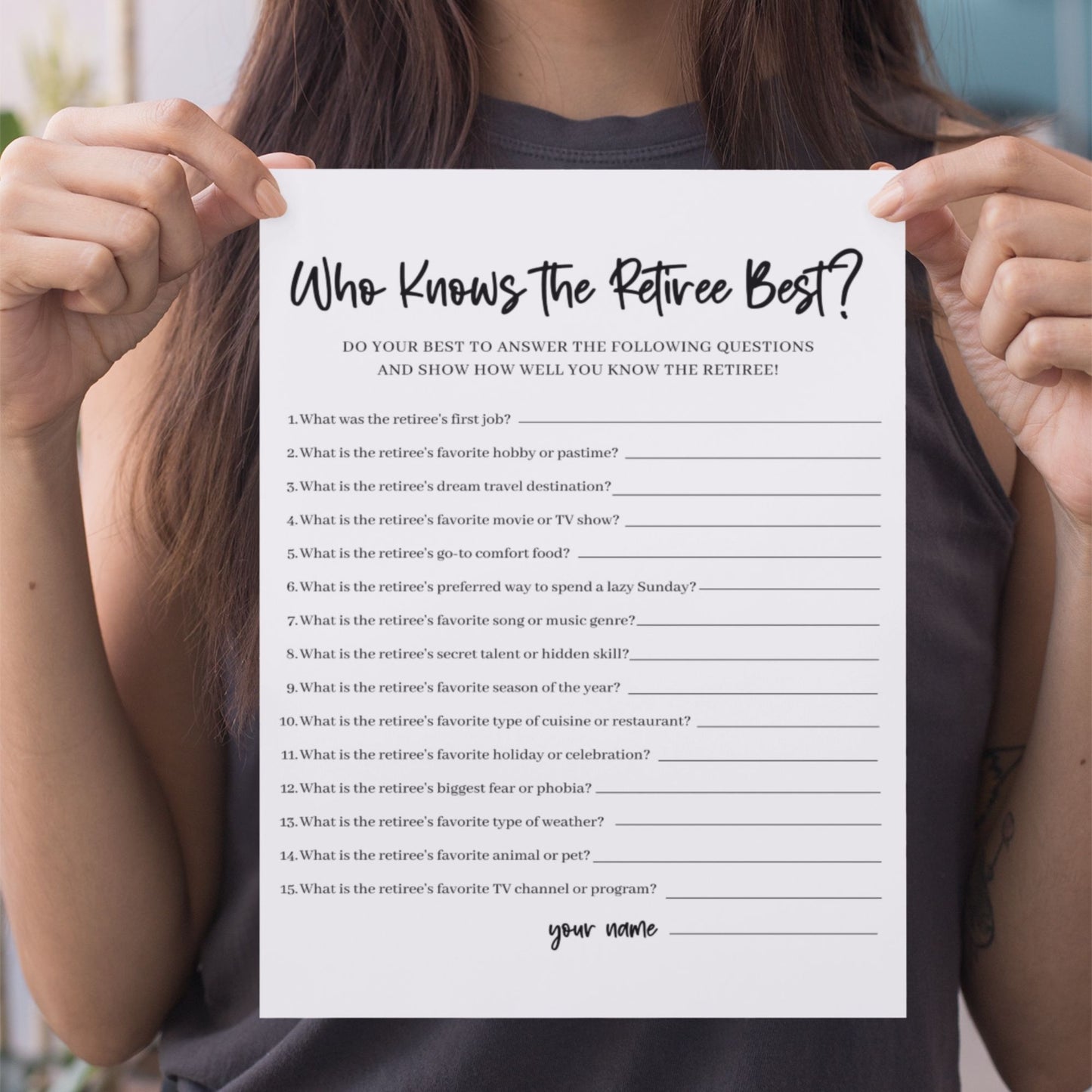 Who Knows the Retiree Best Printable