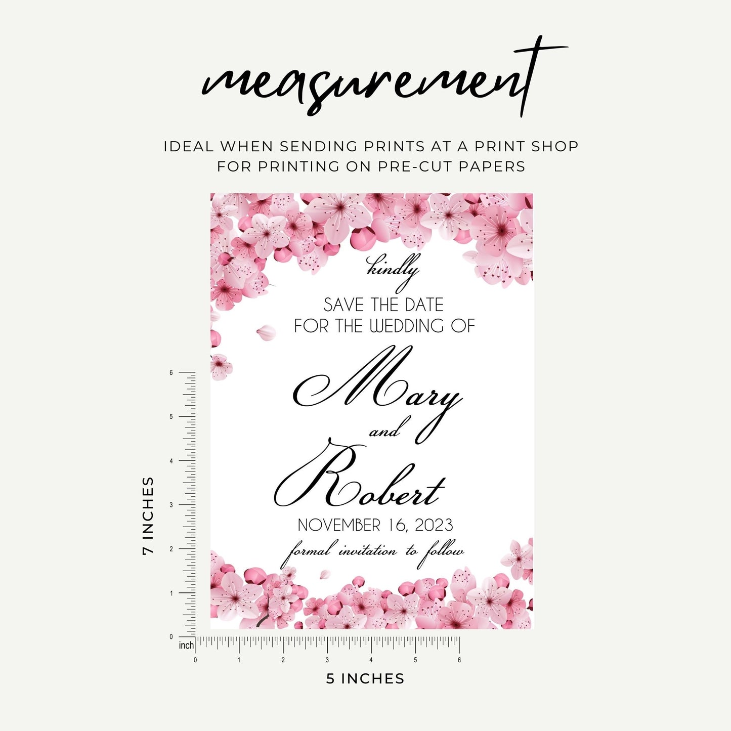 Cherry Blossom Save the Date Invitation Template