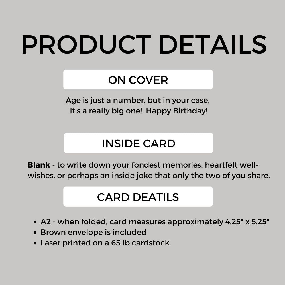 Funny Birthday Greeting Card - Age is Just a Number