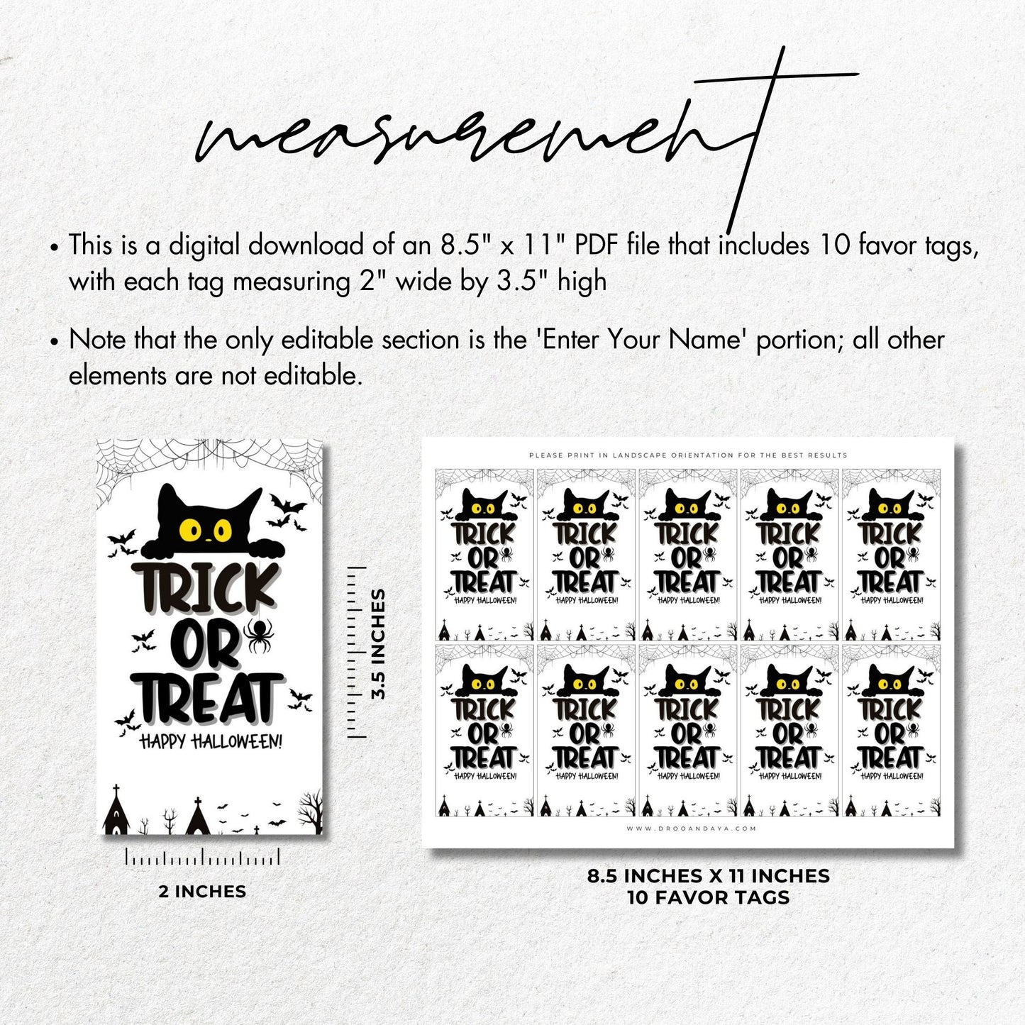 Trick or Treat Happy Halloween Favor Tags