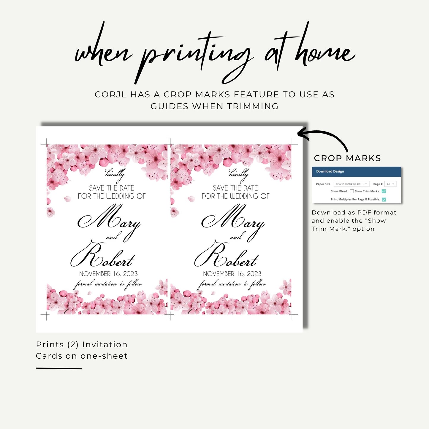 Cherry Blossom Save the Date Invitation Template