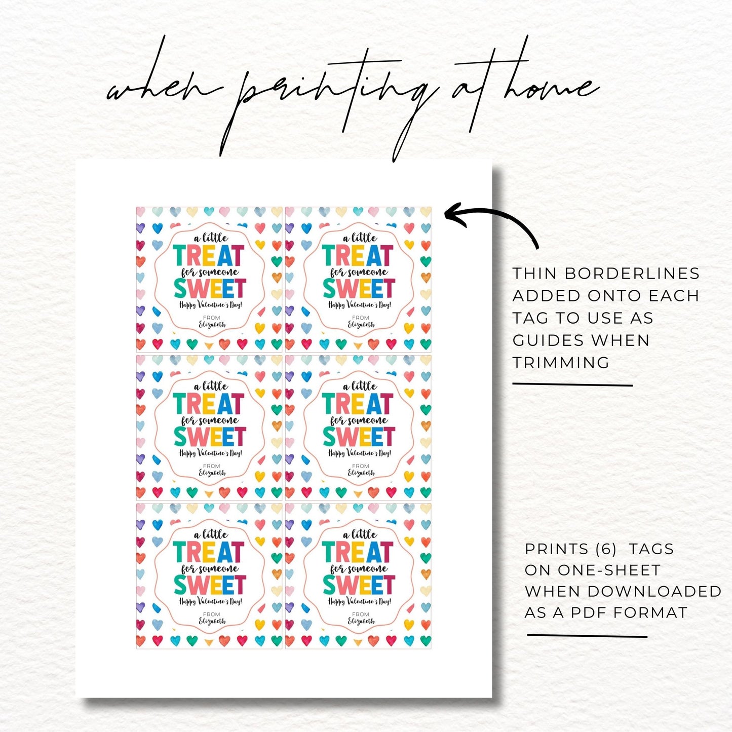 Custom Valentine’s Day Treat Tag Template - 3x3