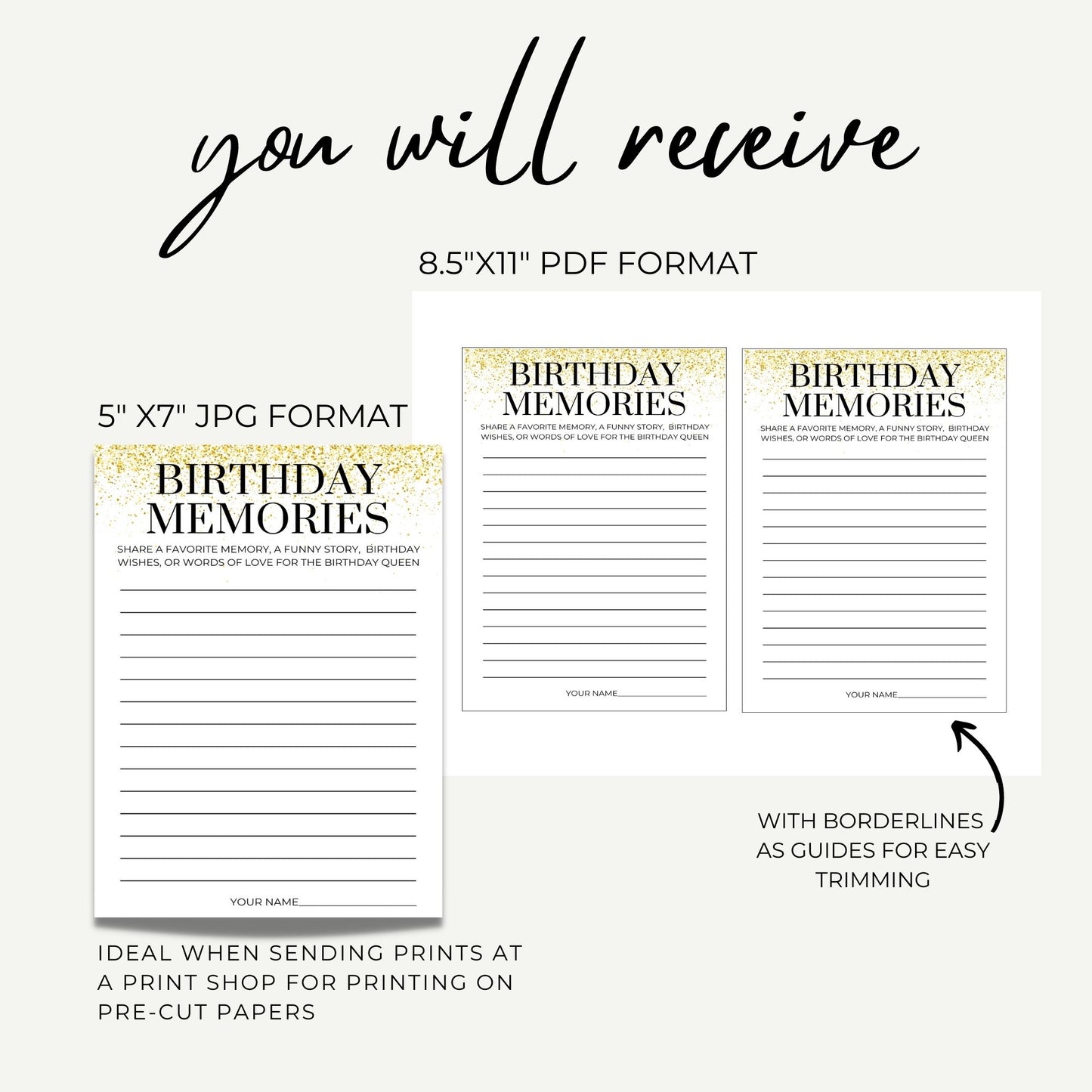Take a Trip Down to Memory Lane Game Cards Printable 5x7