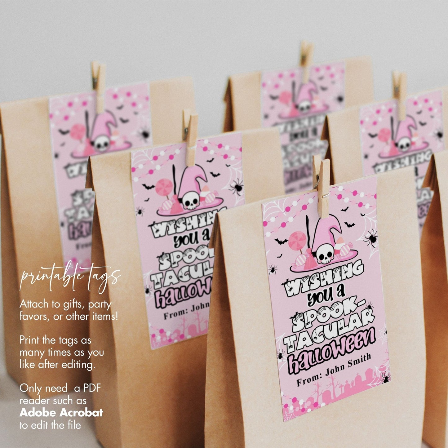 Wishing You a Spooktacular Halloween Favor Tag