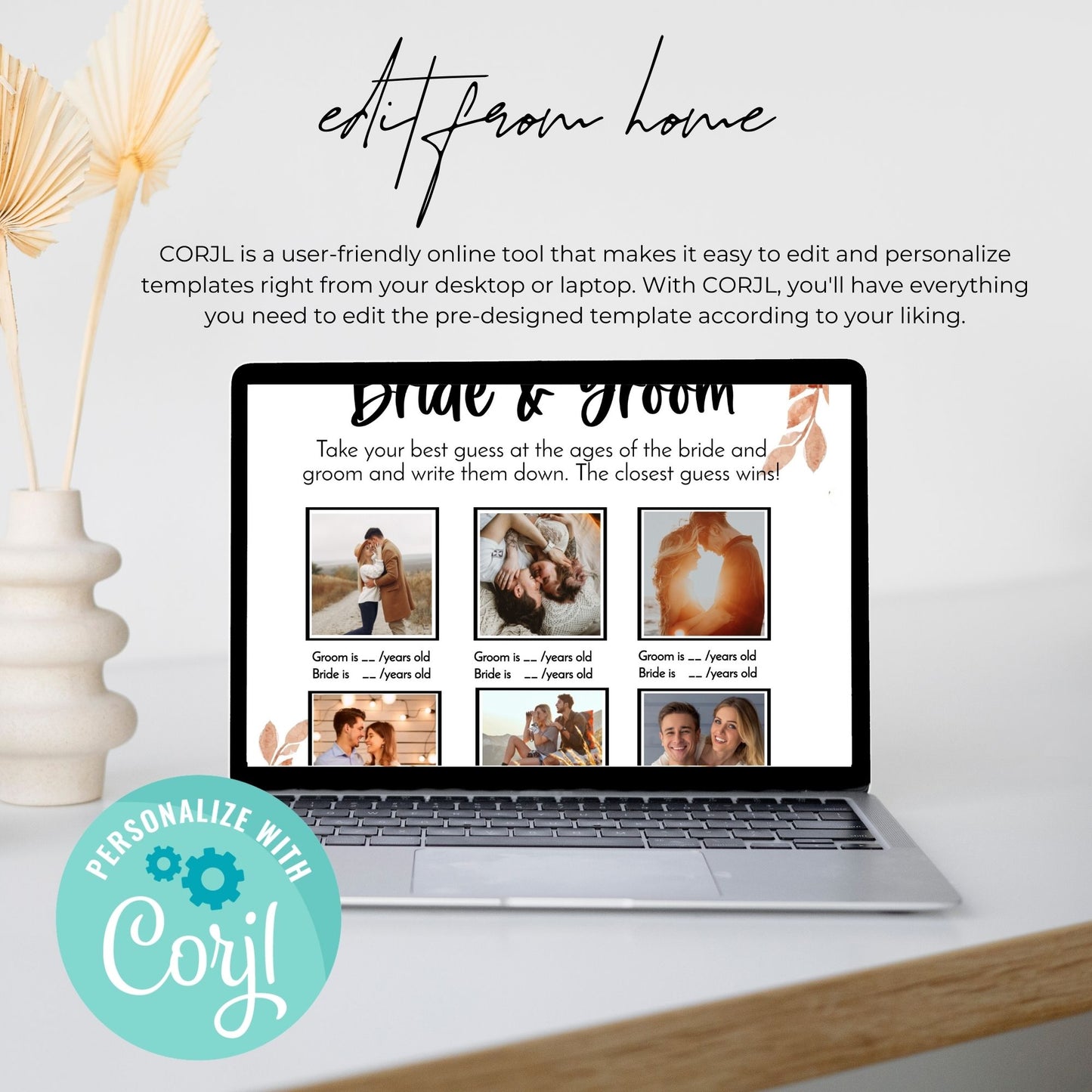 Guess the Age of the Bride and Groom Game Template