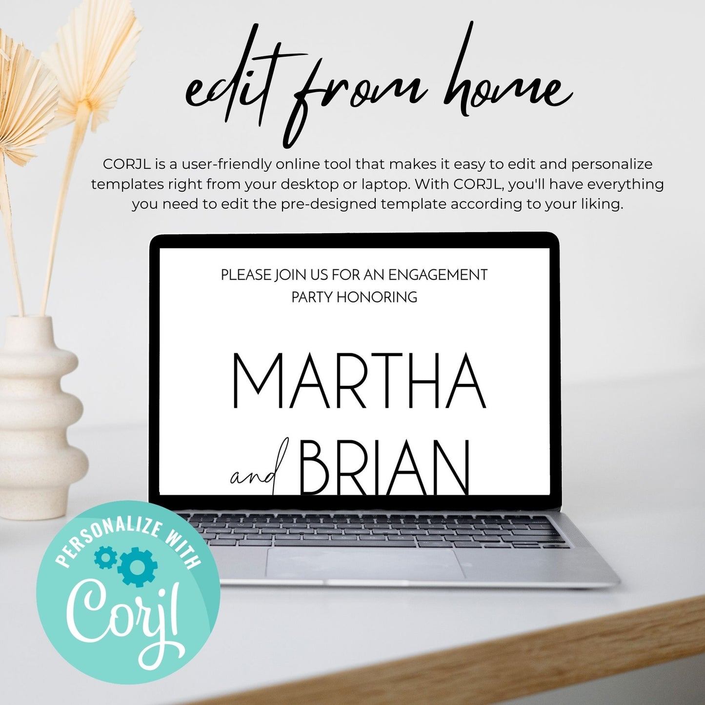 Minimalist Engagement Party Smarthpone Invitation Template