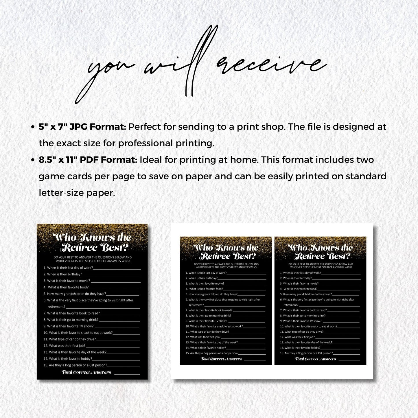 Retirement Trivia Game, Who Knows the Retiree Best