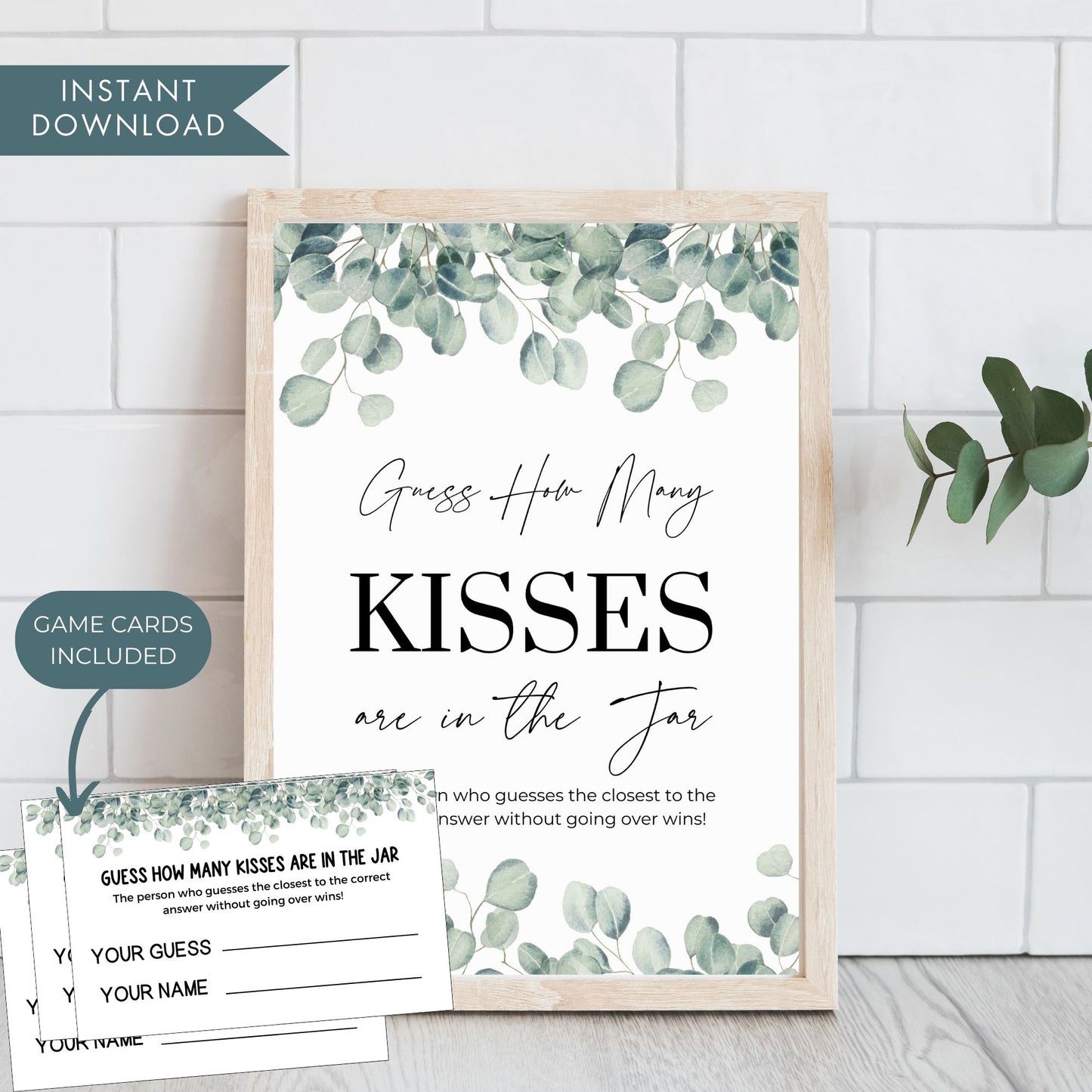 Guess How Many Kisses are in the Jar Wedding Sign