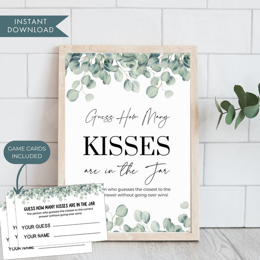 Guess How Many Kisses are in the Jar Wedding Sign