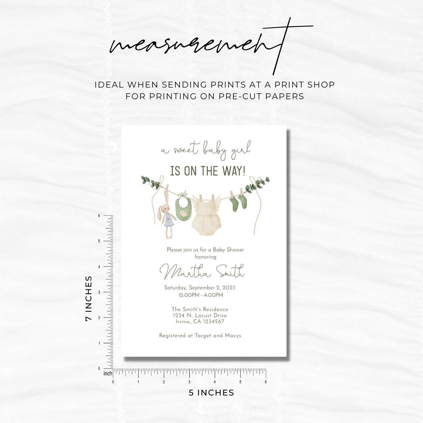 GIrl Baby Shower Invitation Template