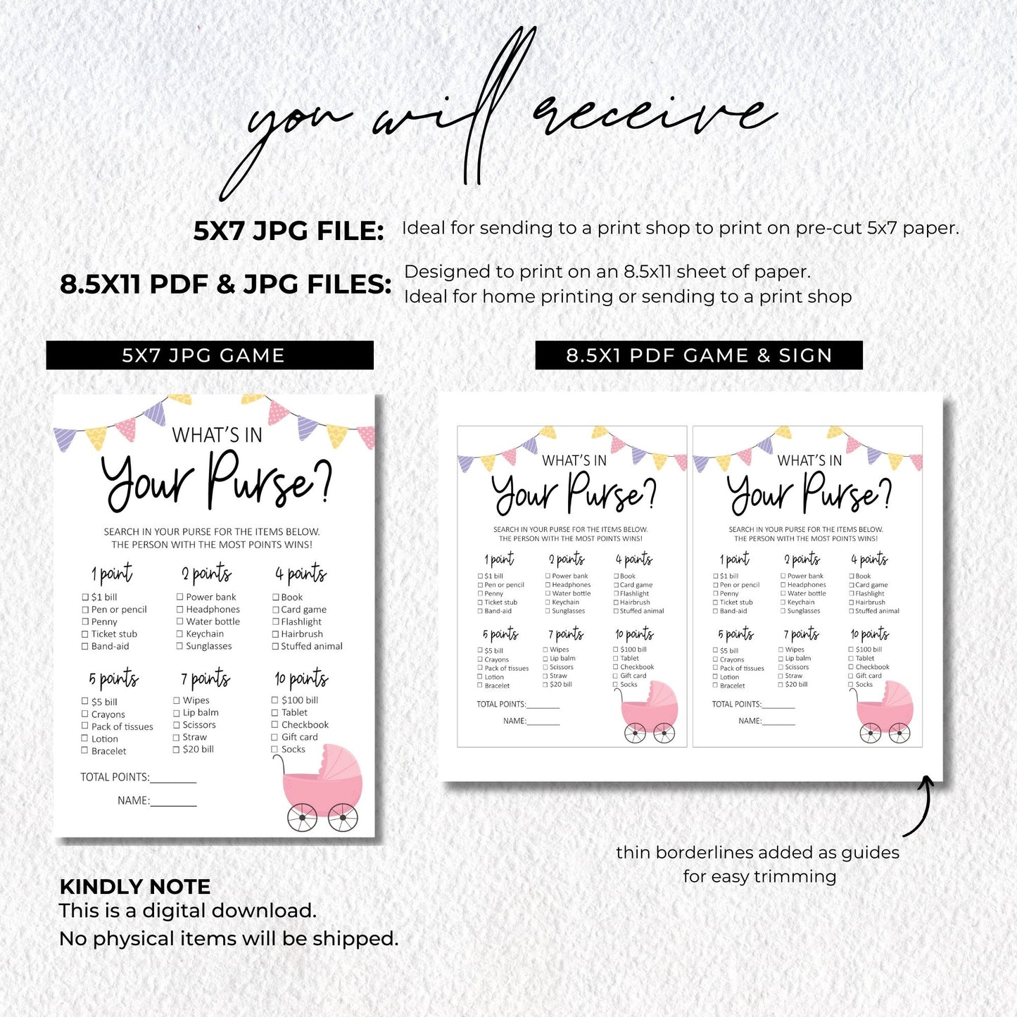 What's In Your Purse Baby Shower Game