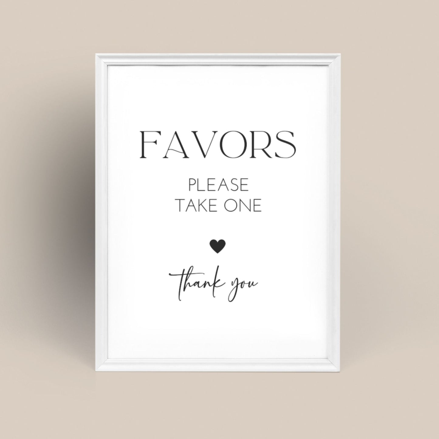 Favors Sign Printable - Minimalist