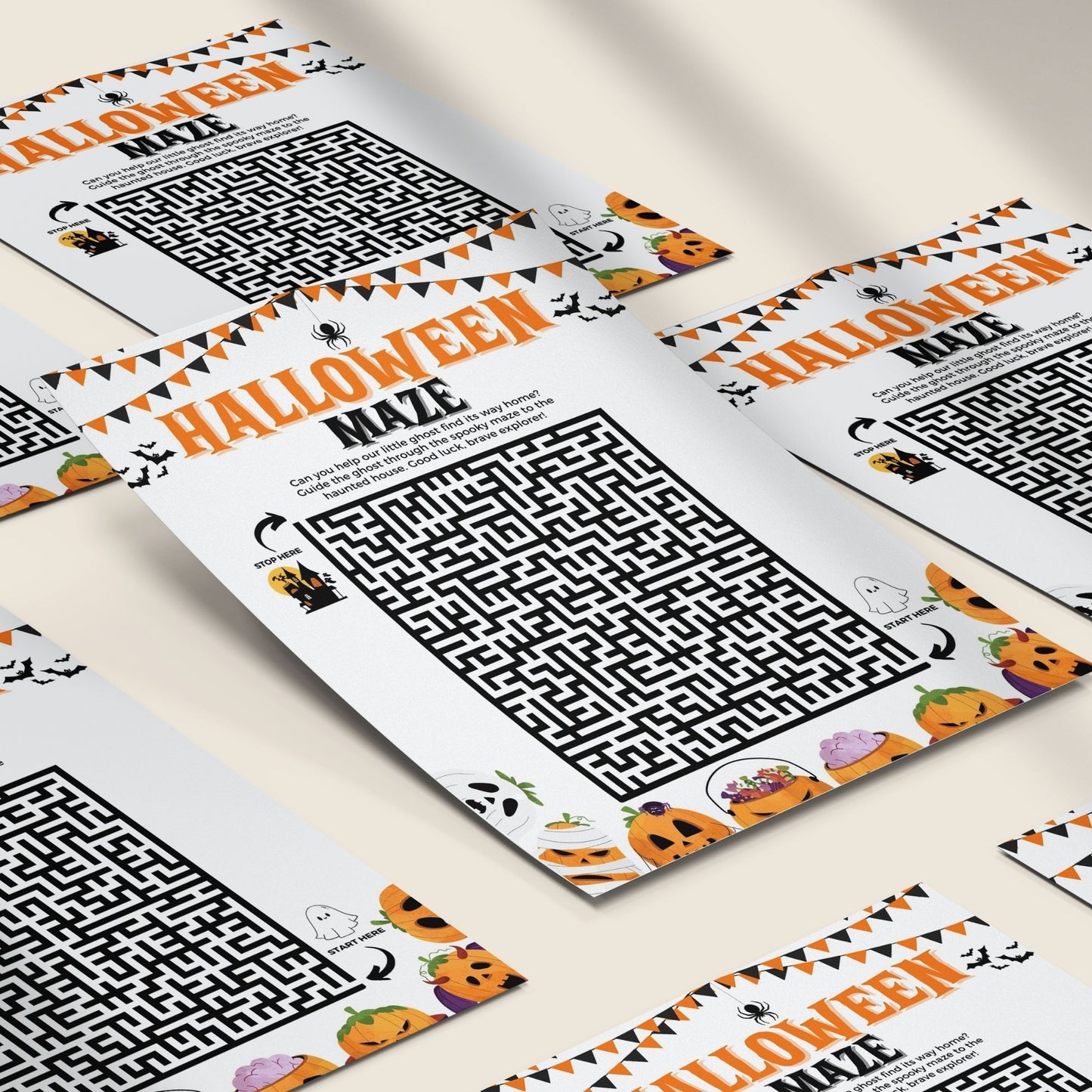 Printable Halloween Maze for Kids | Spooky Fun Activity | Haunted House Maze Game | Easy to Print & Play Halloween Party Game