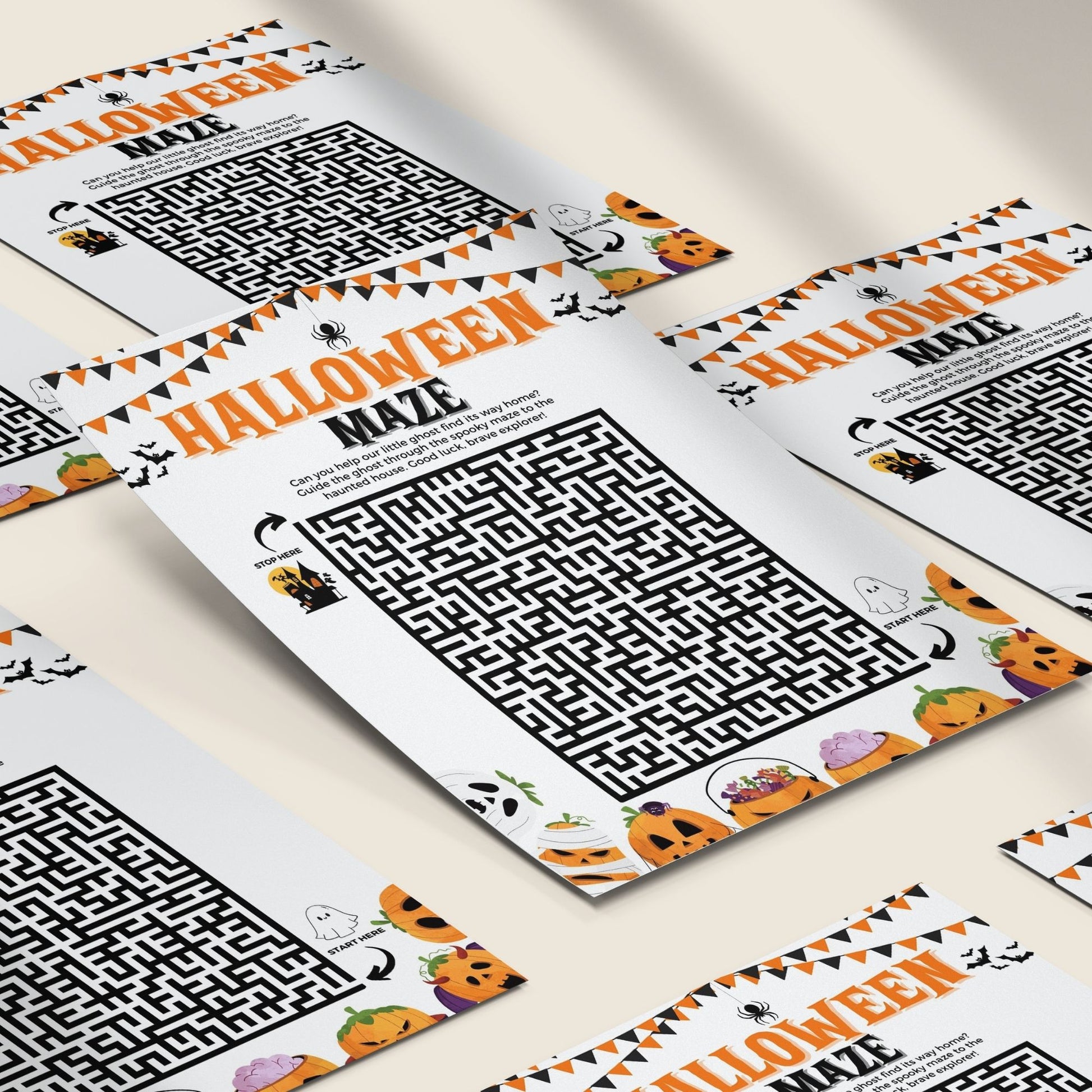 Printable Halloween Maze for Kids | Spooky Fun Activity | Haunted House Maze Game | Easy to Print & Play Halloween Party Game