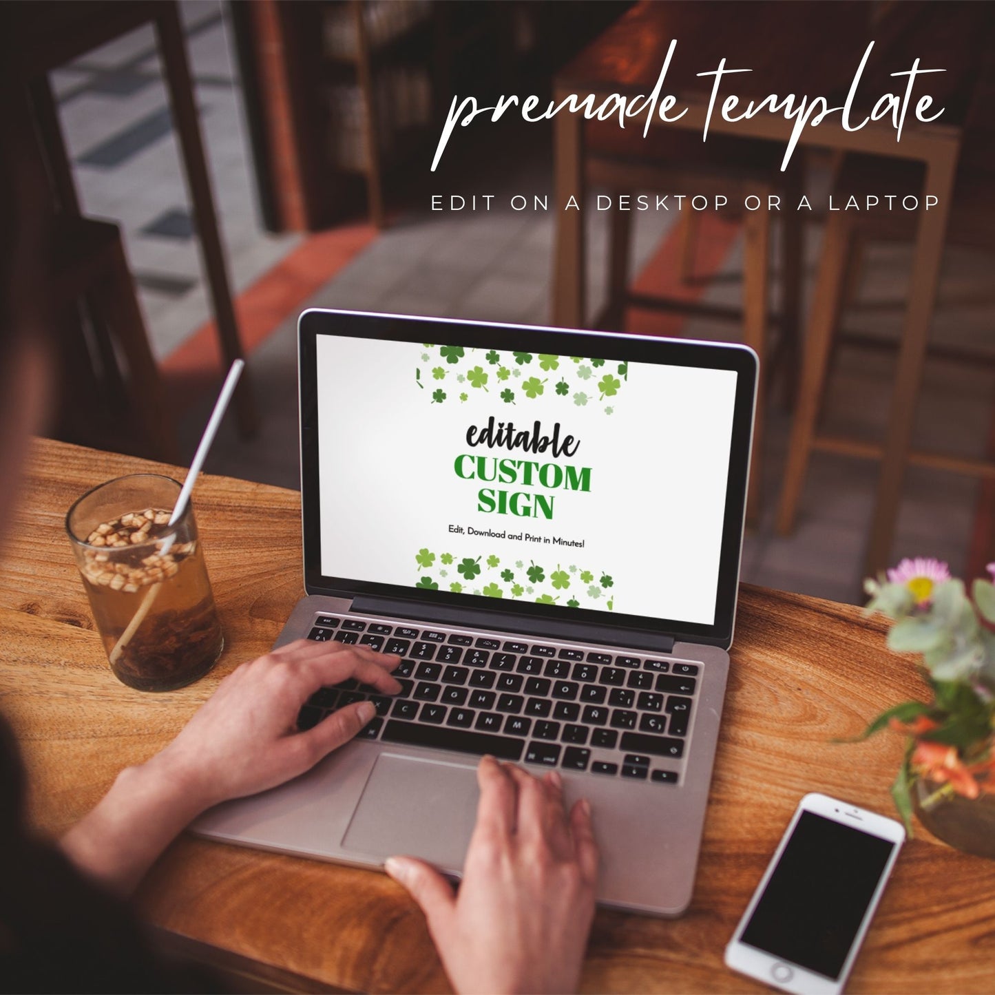 St. Patrick's Day Editable Custom Sign Template 8x10