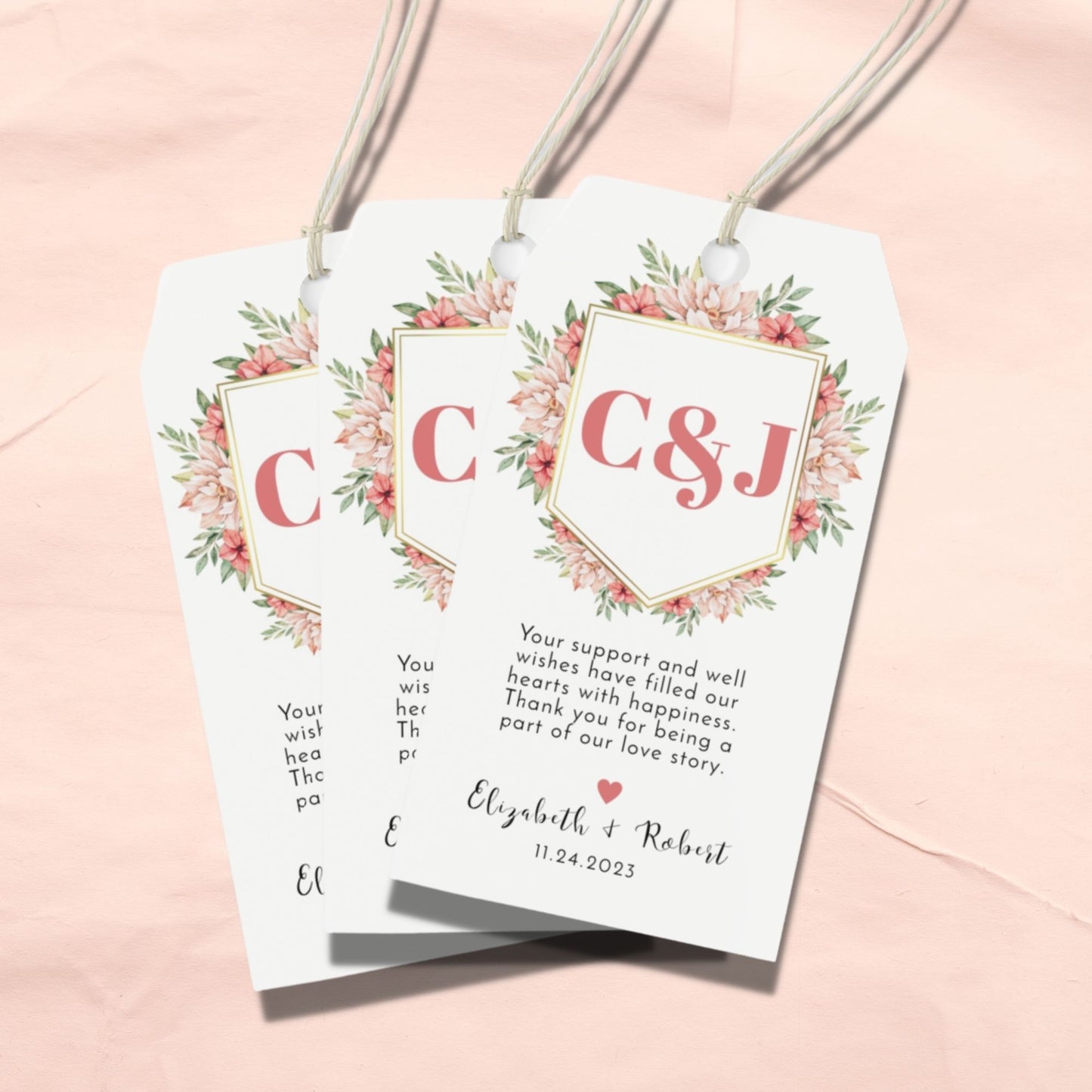 Floral Thank you Tag Template