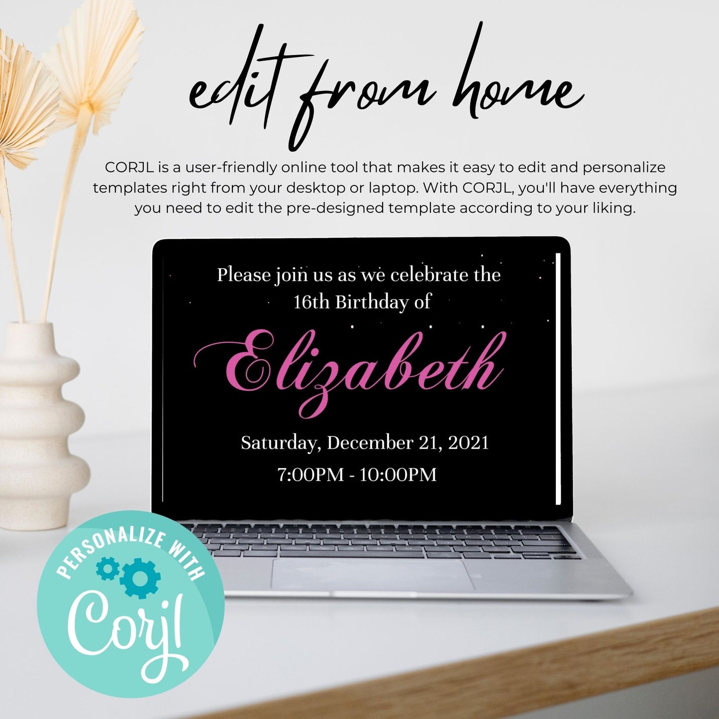 Sweet 16 Party Electronic Smarthpone Invitation Template