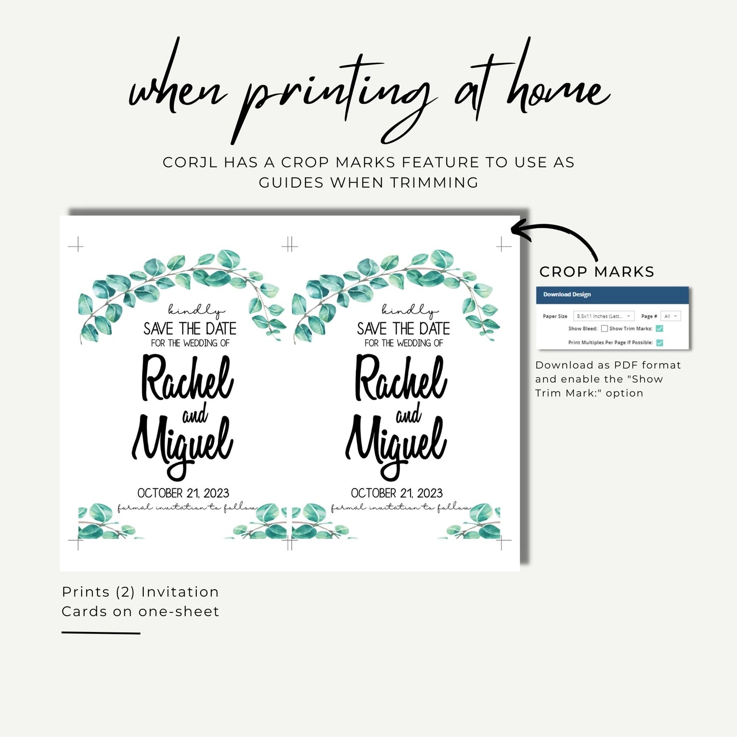 Greenery Save the Date Invitation Template