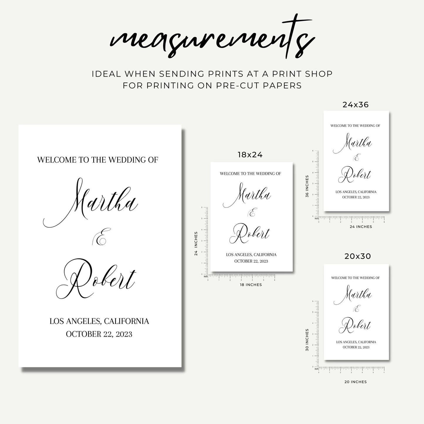 Minimalist Welcome Wedding Sign Template