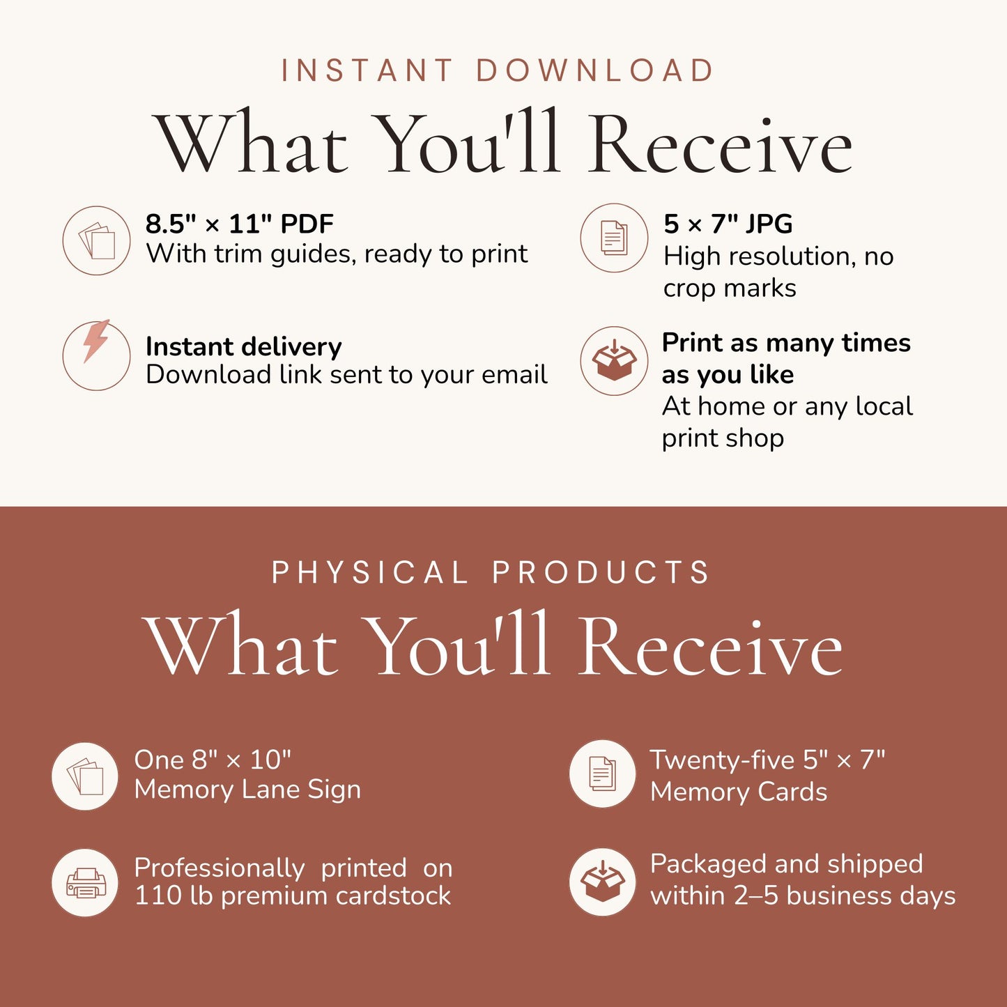 Purple Floral Memory Lane Sign & Birthday Memory Cards | Printed or Digital Download