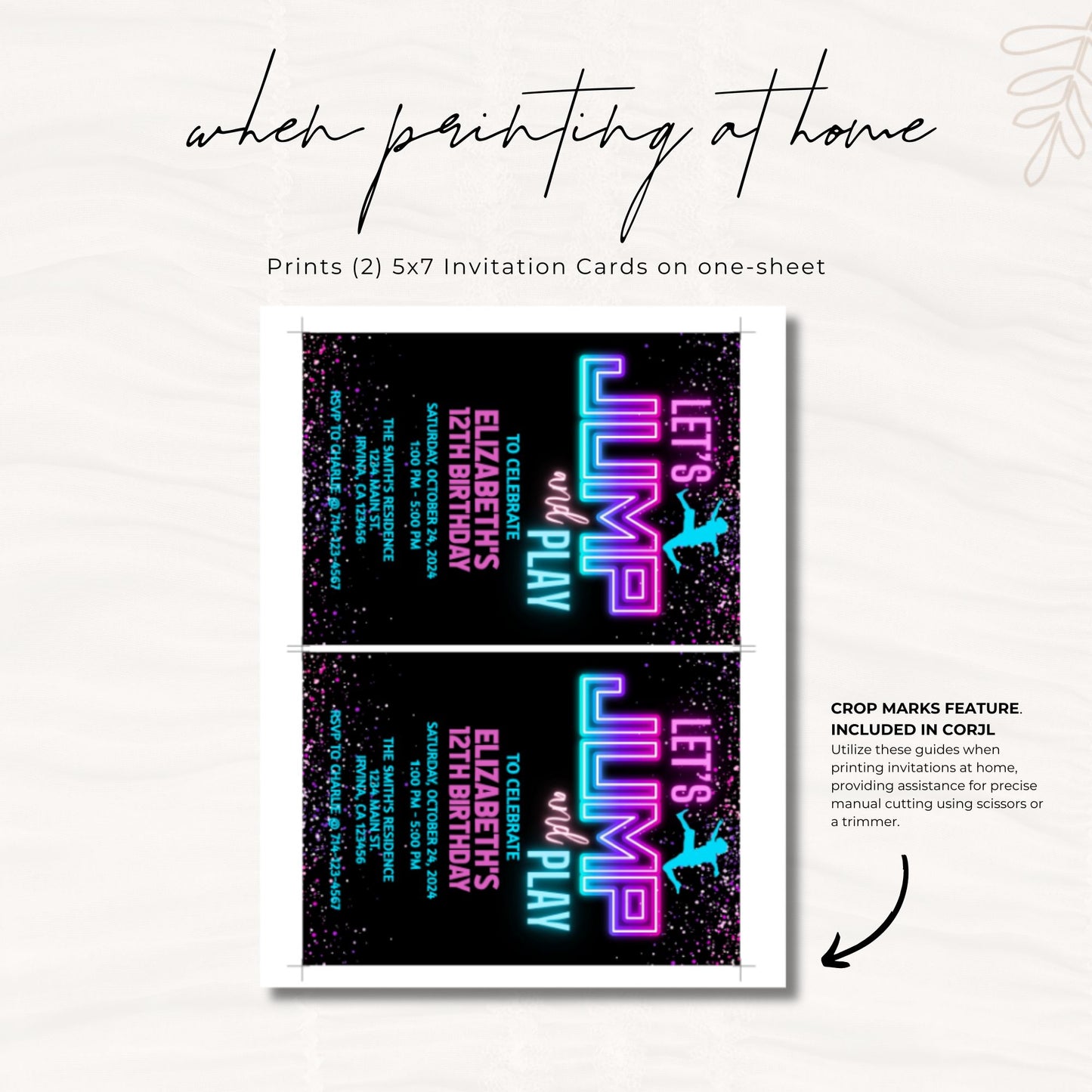 Let's Jump and Play Birthday Invitation Template