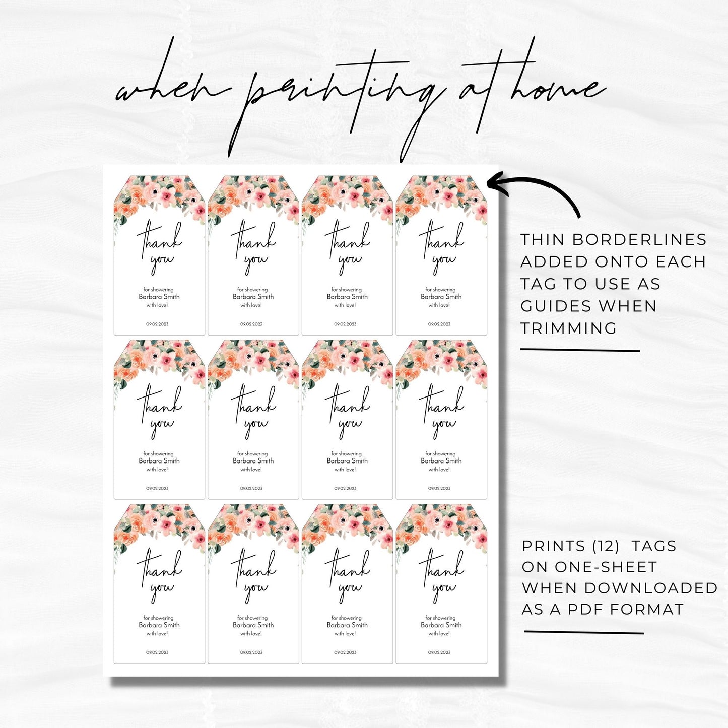 Bridal Shower Favor Tags Template