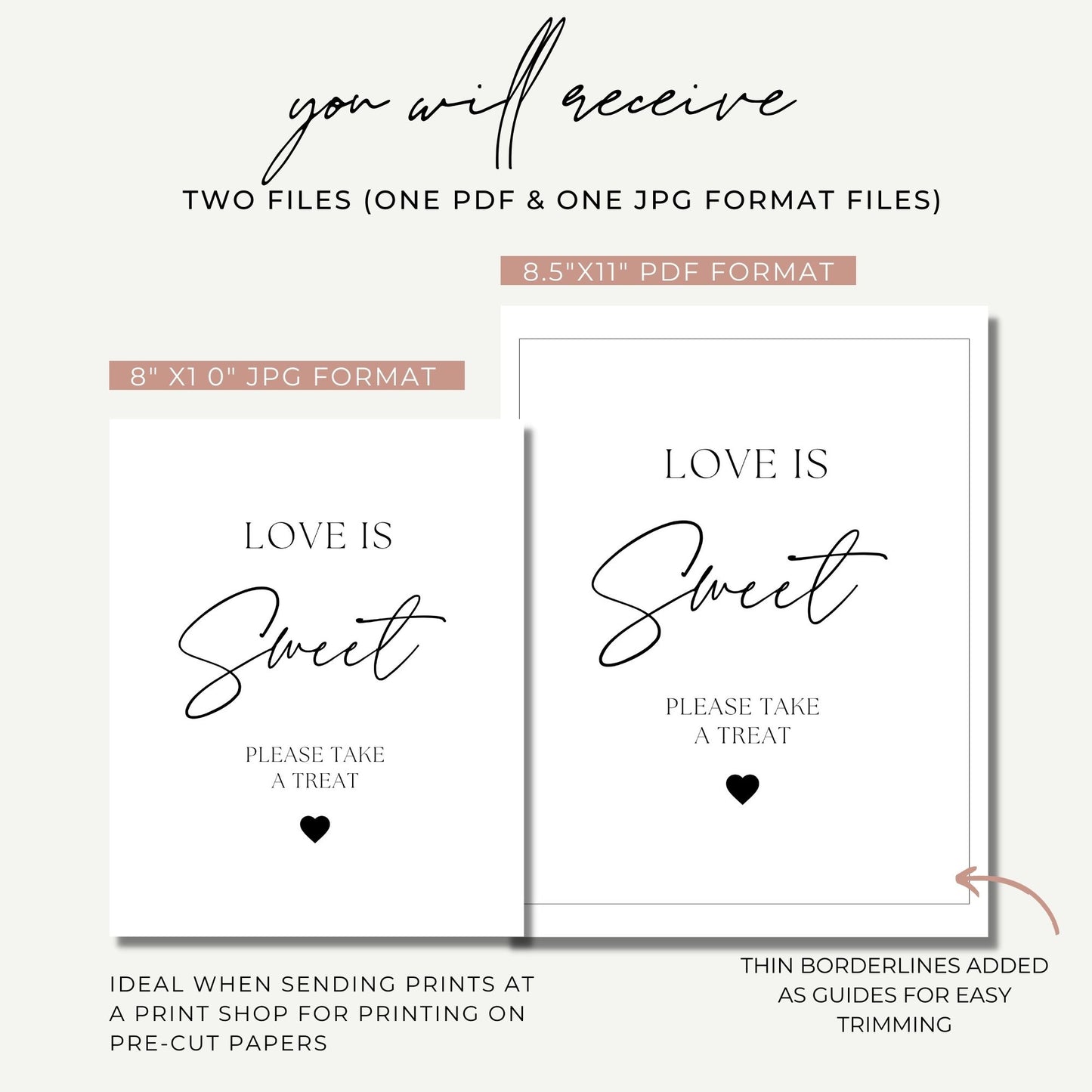 Love is Sweet Please Take a Treat Printable Sign