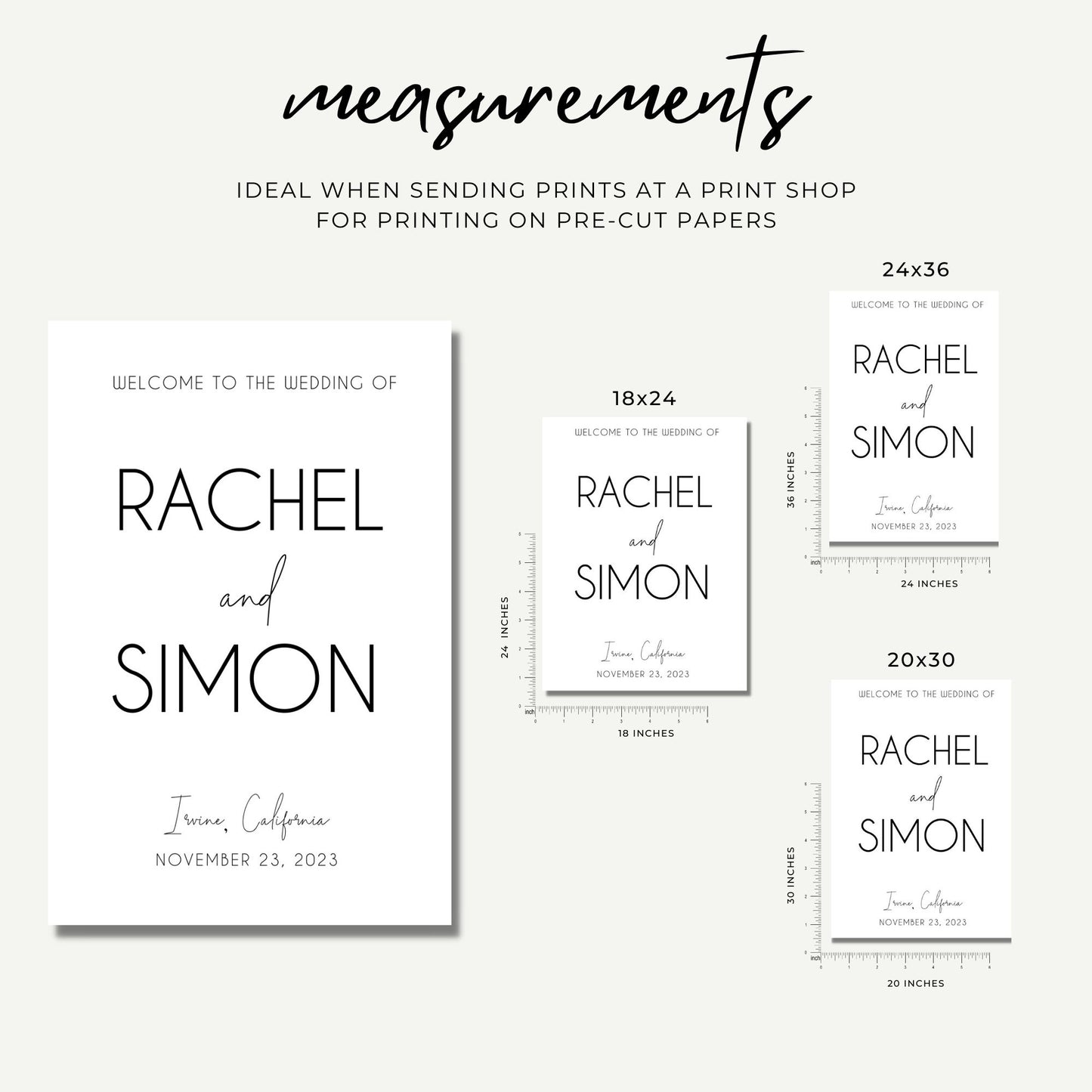 Minimalist Welcome Wedding Sign Template