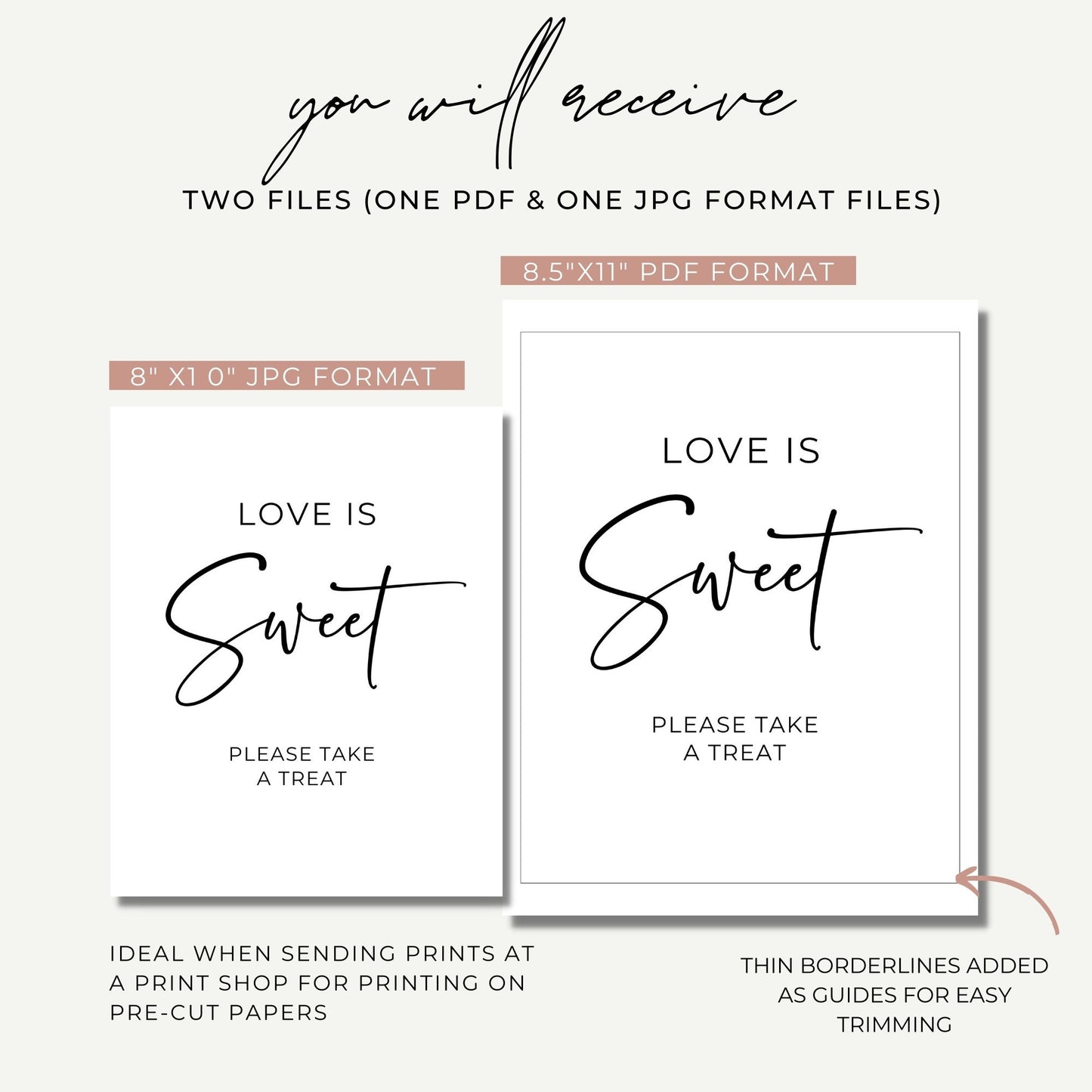 Love is Sweet Please Take a Treat Printable Sign
