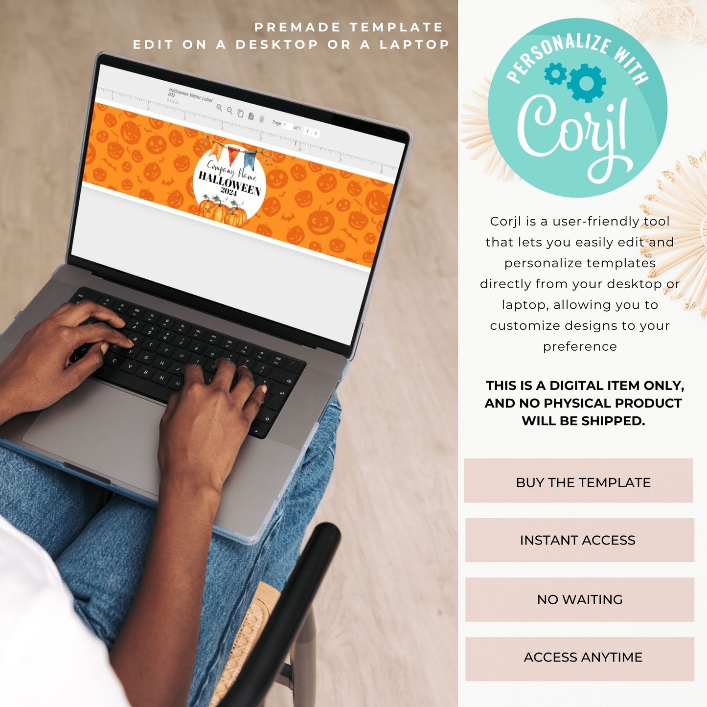 Halloween Water Bottle Label Template