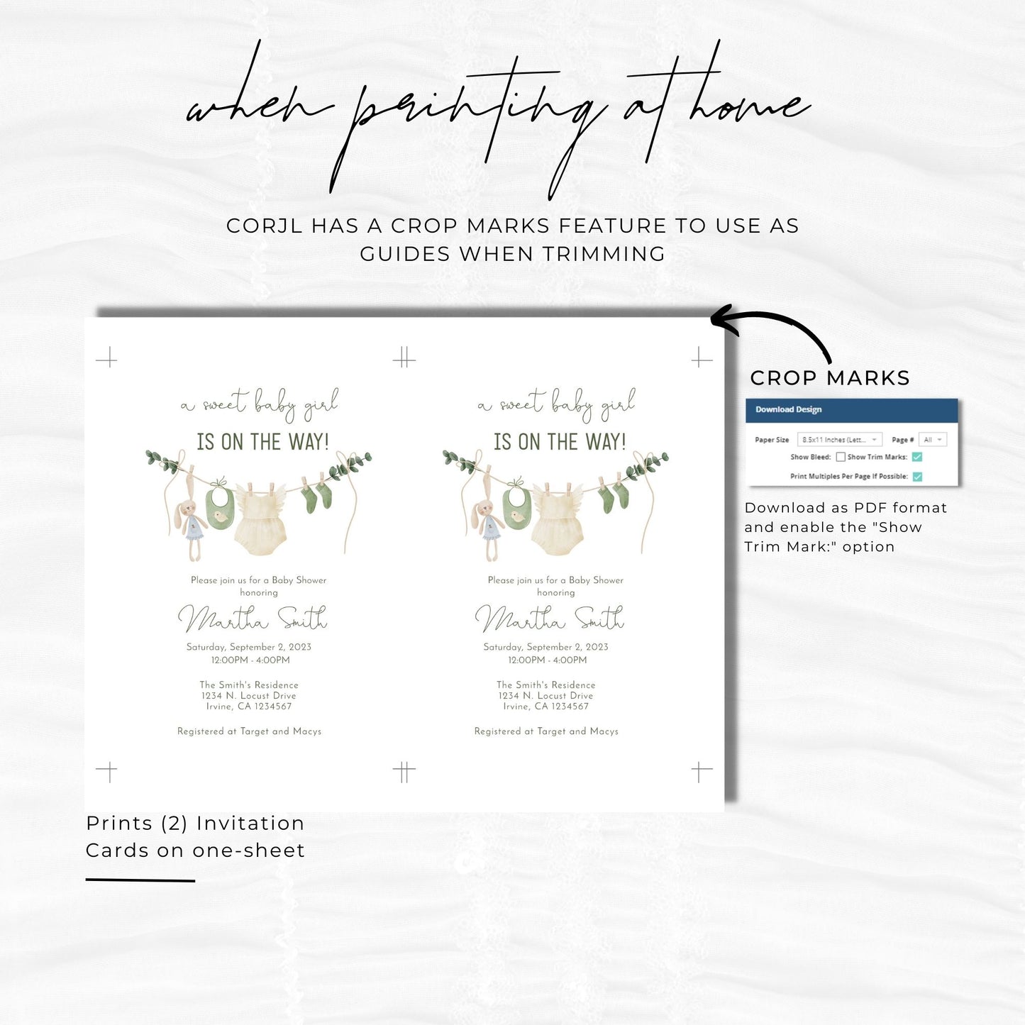 GIrl Baby Shower Invitation Template