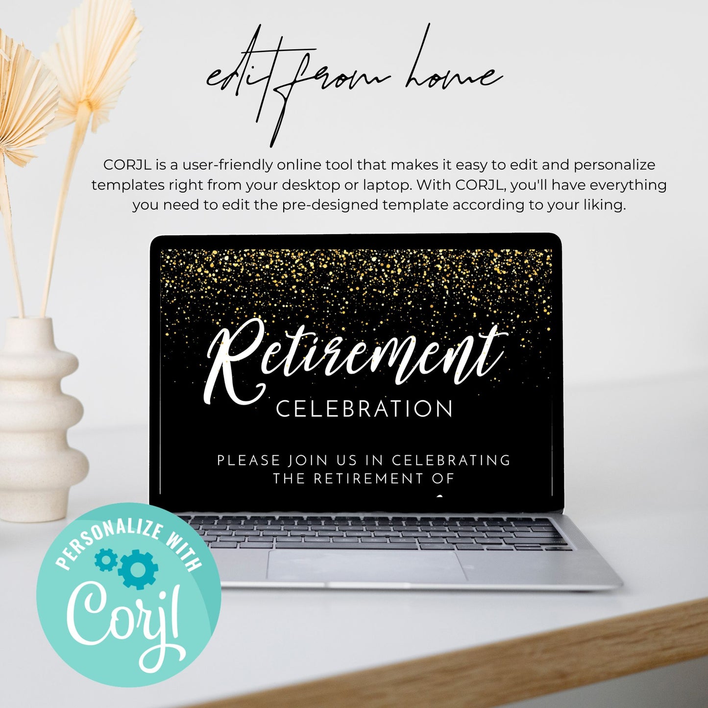 Retirement Invitation Template - Black and Gold