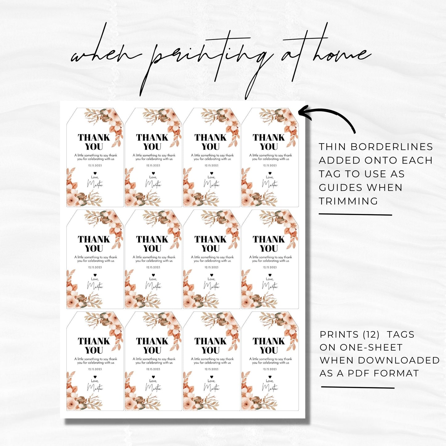 Bridal Shower Favor Tags Template
