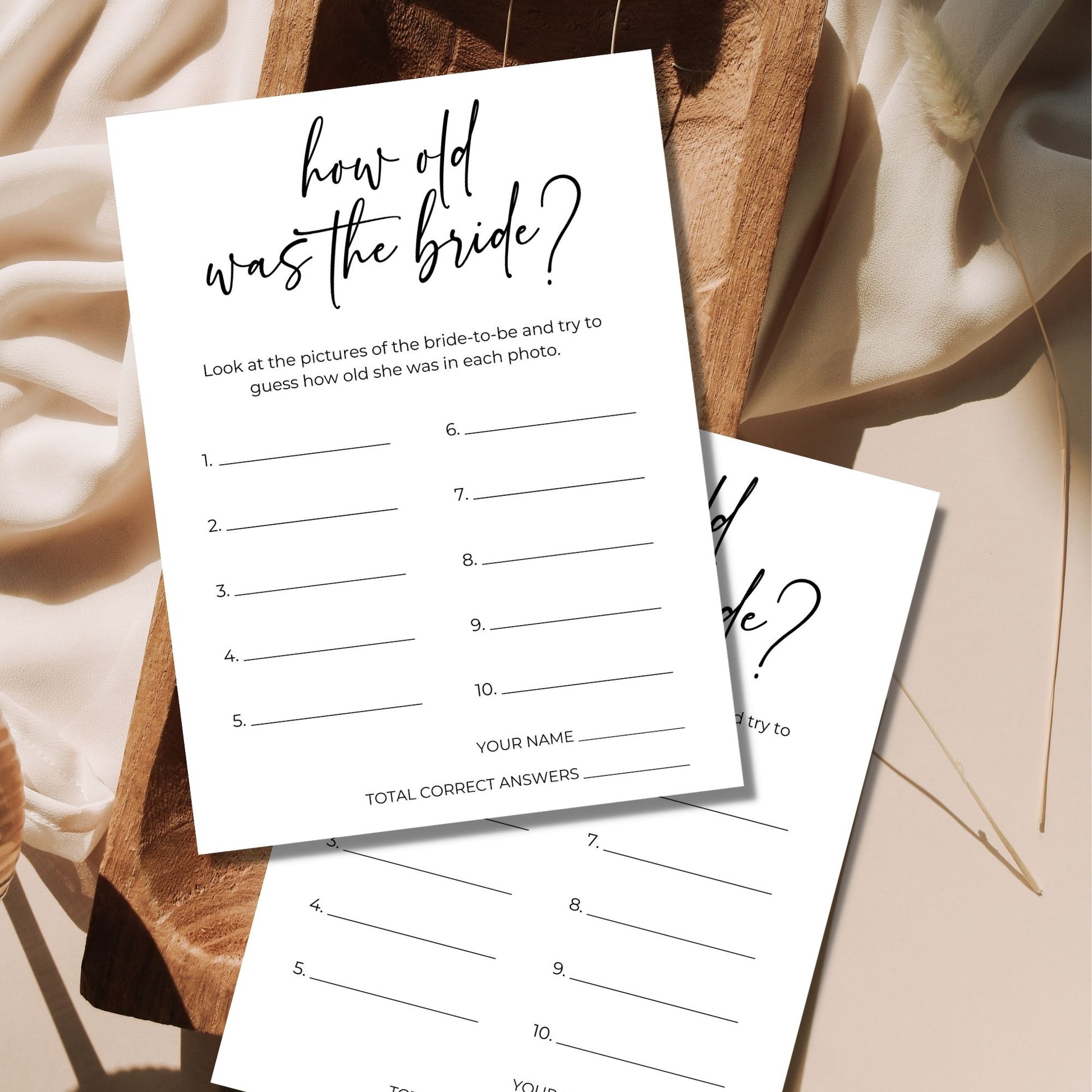 How Old Was the Bride Photo Game