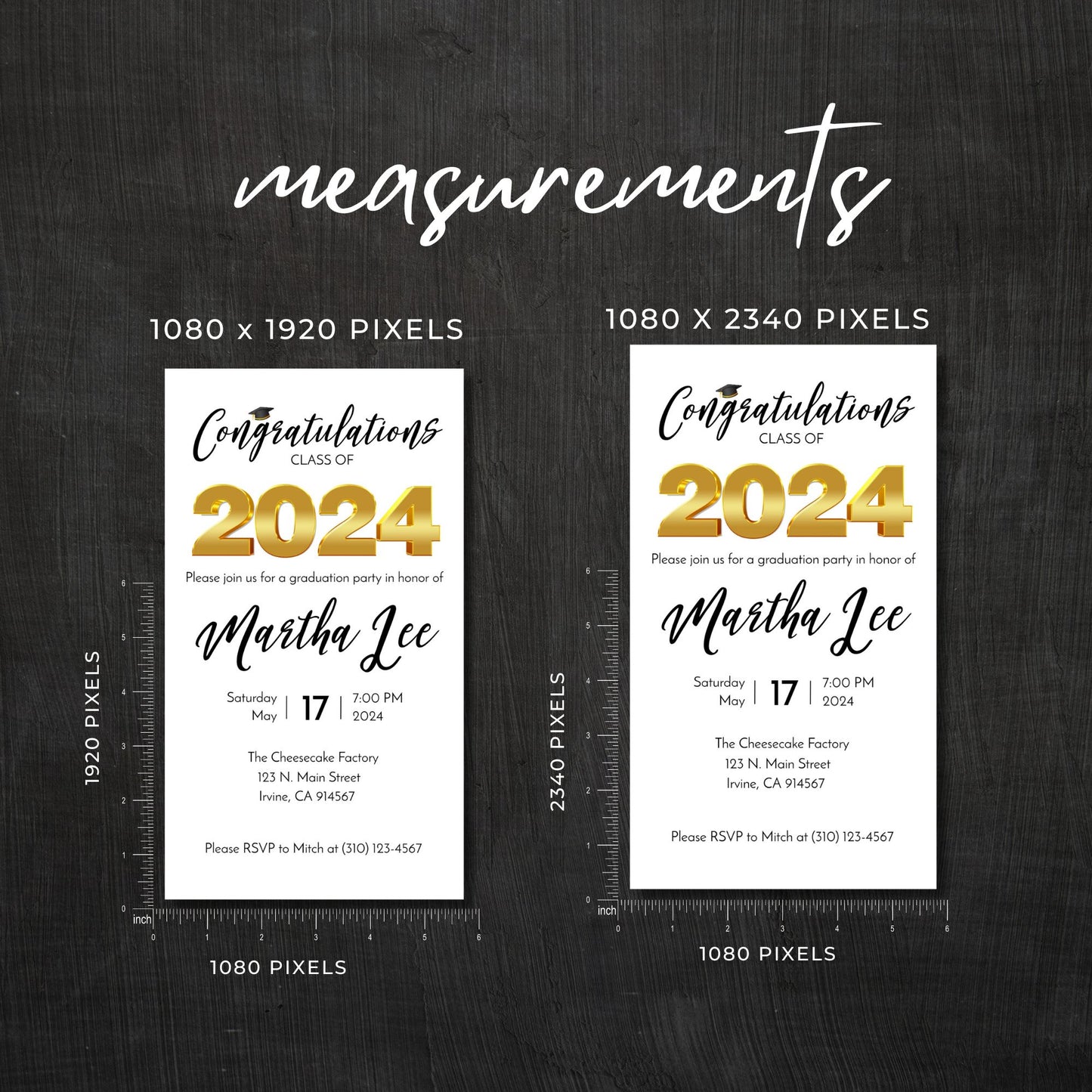 Graduation Smartphone Invitation Template 2024
