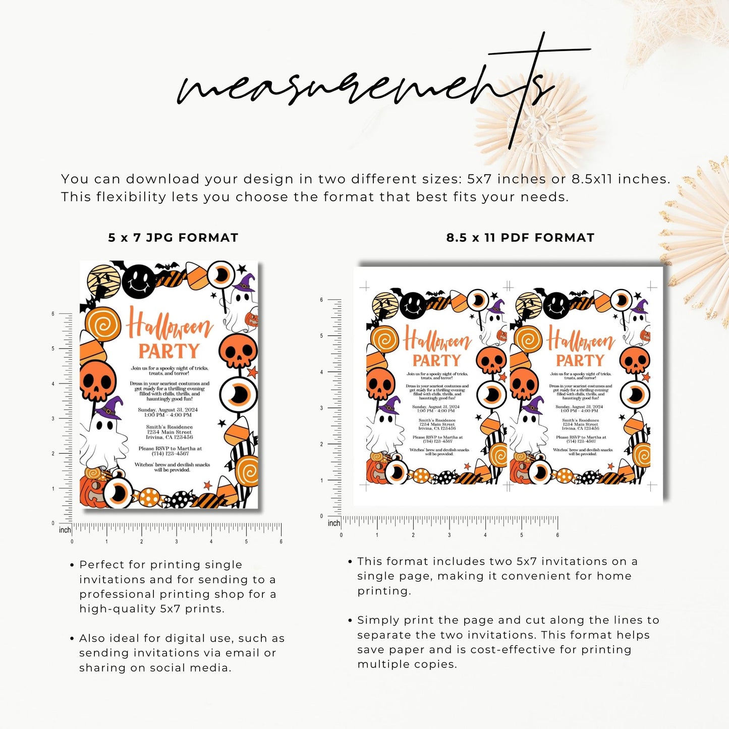 Candy-Themed Spooky Halloween Invite