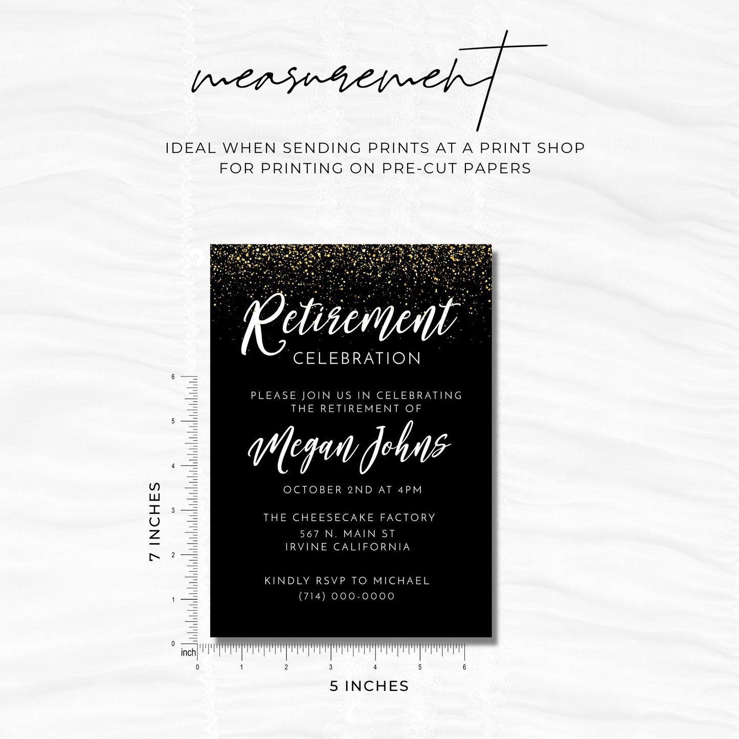 Retirement Invitation Template - Black and Gold