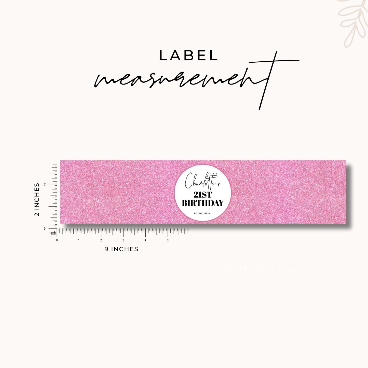 21st Birthday Water Bottle Label Template