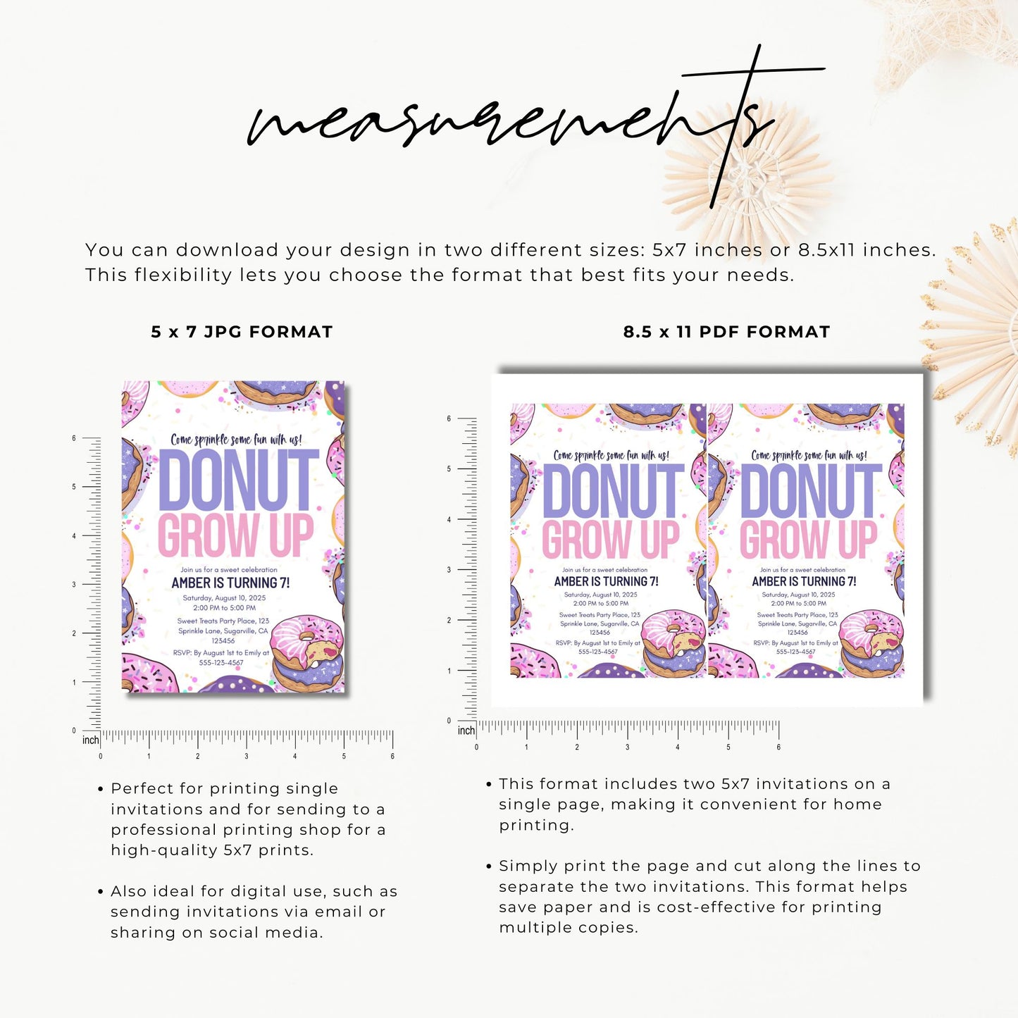 Donut Birthday Invitation Template Donut Grow Up Party Invite 5x7
