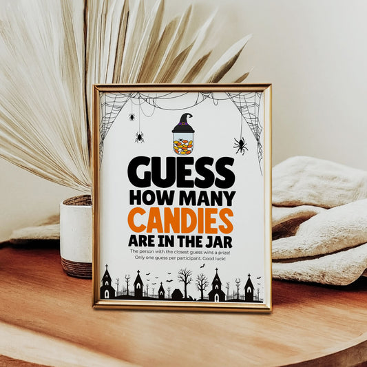 alloween Candy Guessing Game – Printable Halloween Party Game – Guess the Candies in the Jar – Fun Halloween Activity – Instant Download