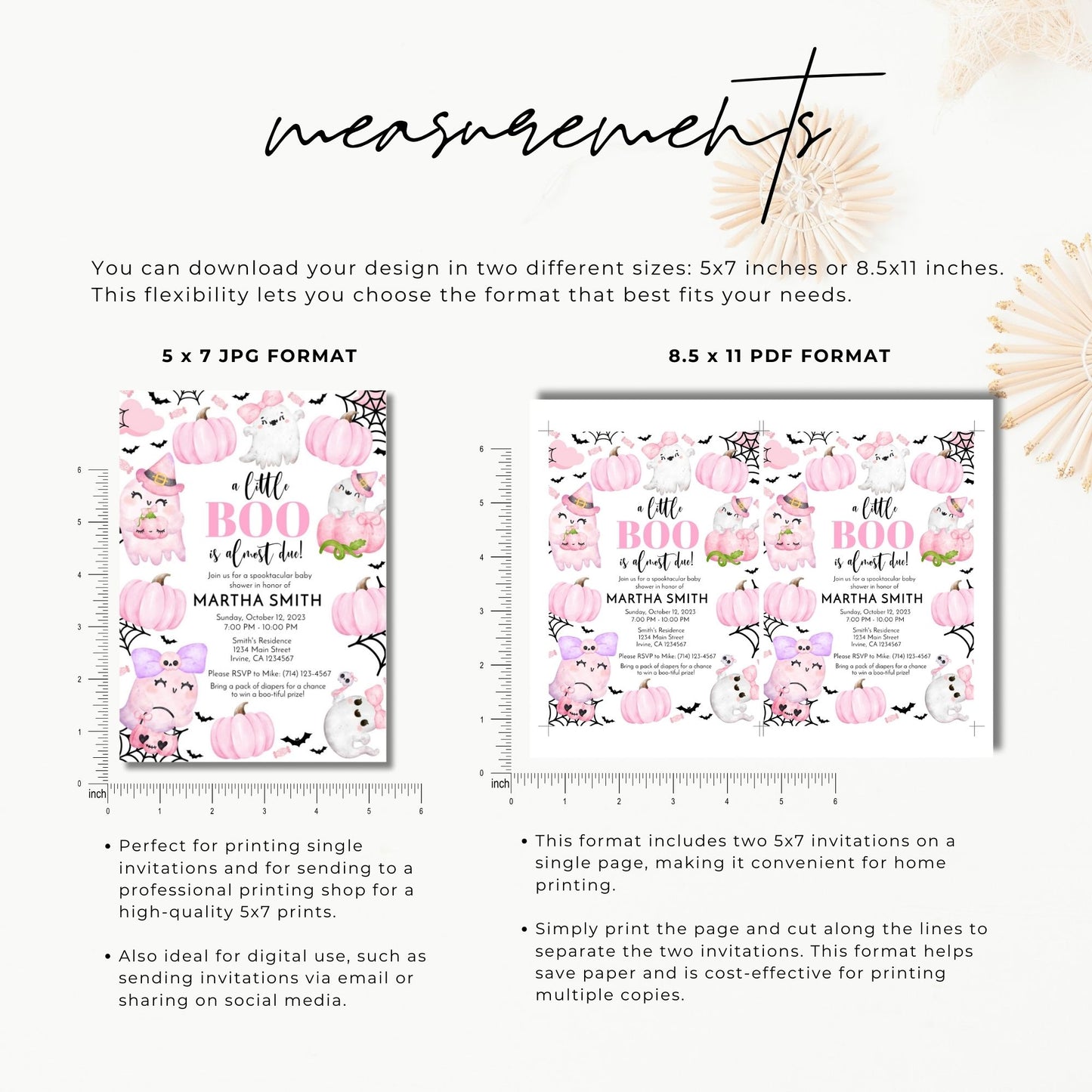 A Little Boo is Almost Due! Halloween Baby Shower Invitation Template