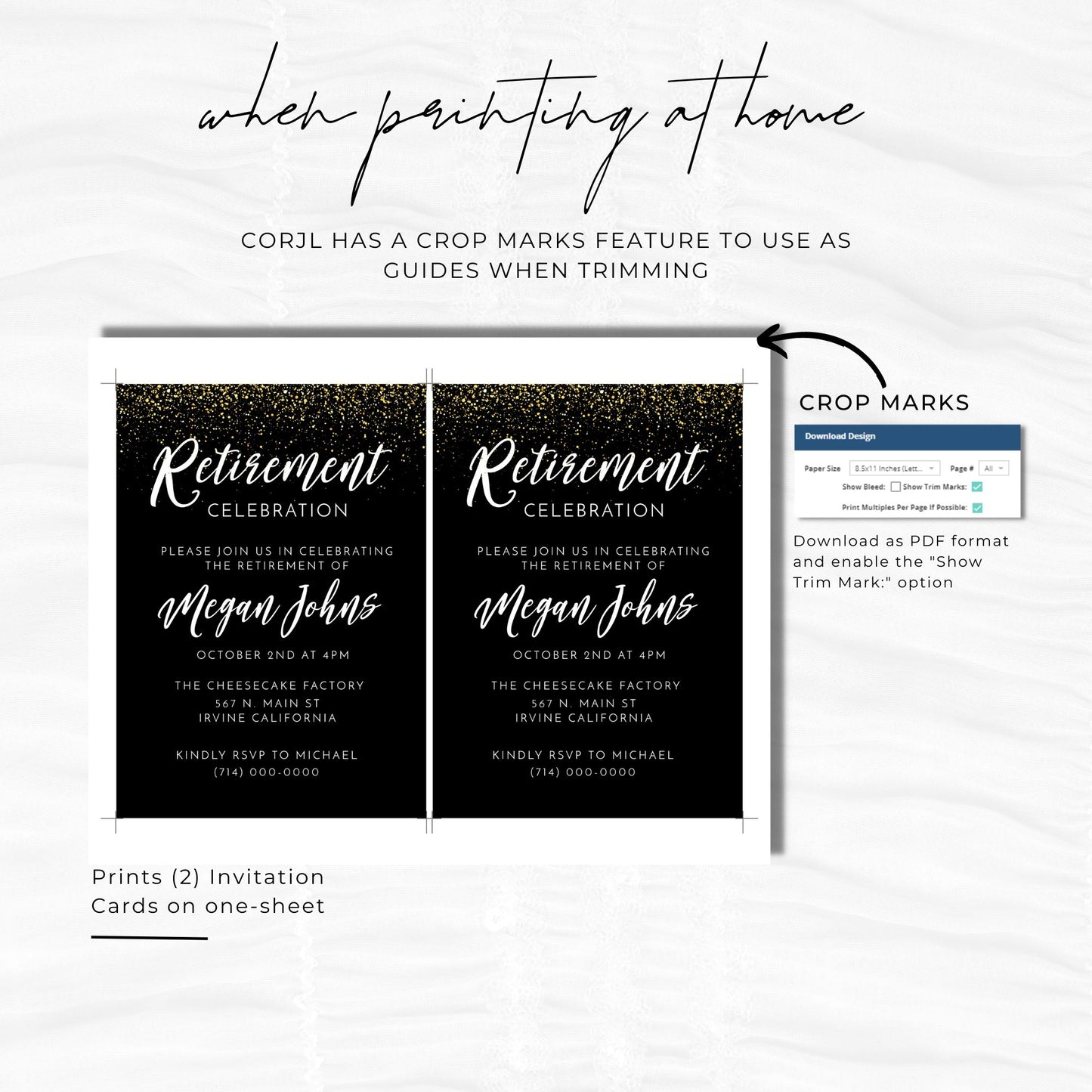 Retirement Invitation Template - Black and Gold