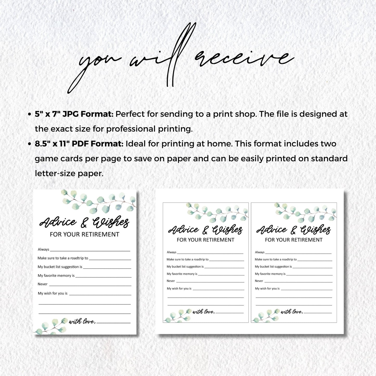 Retirement Advice and Wishes Greenery
