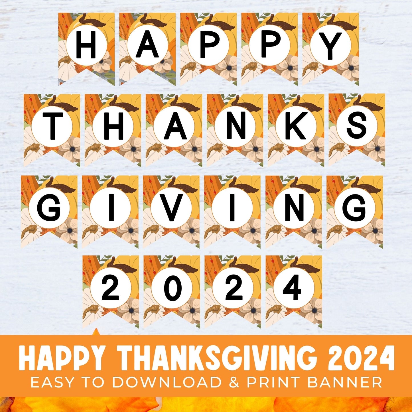 Happy Thanksgiving 2024 Printable Banner