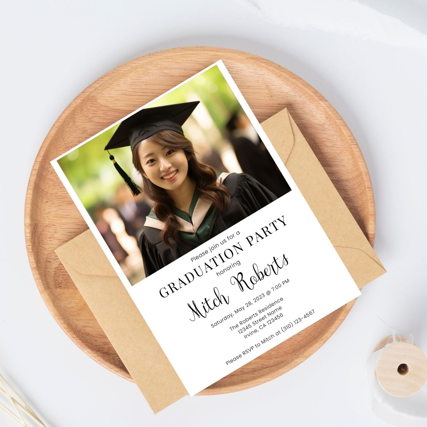 Graduation Party Invitation Template, Class of 2025 Editable Invite, Digital Grad Party Card, Printable Graduation Announcement