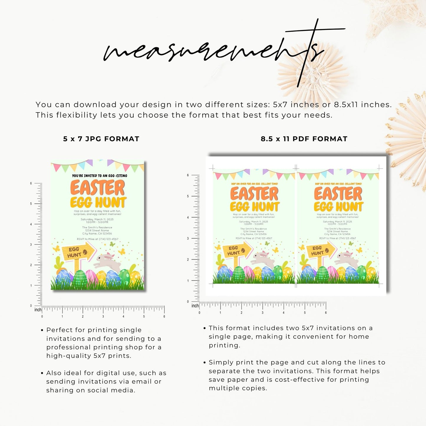 Editable Easter Egg Hunt Invitation Template | Bunny Brunch Party Invite | Corjl Instant Download