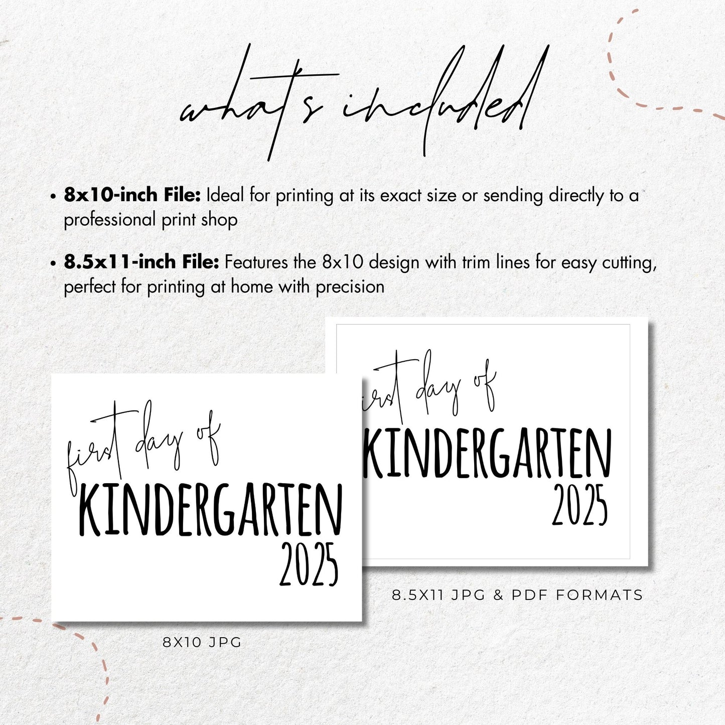 First Day of Kindergarten 2025 Sign