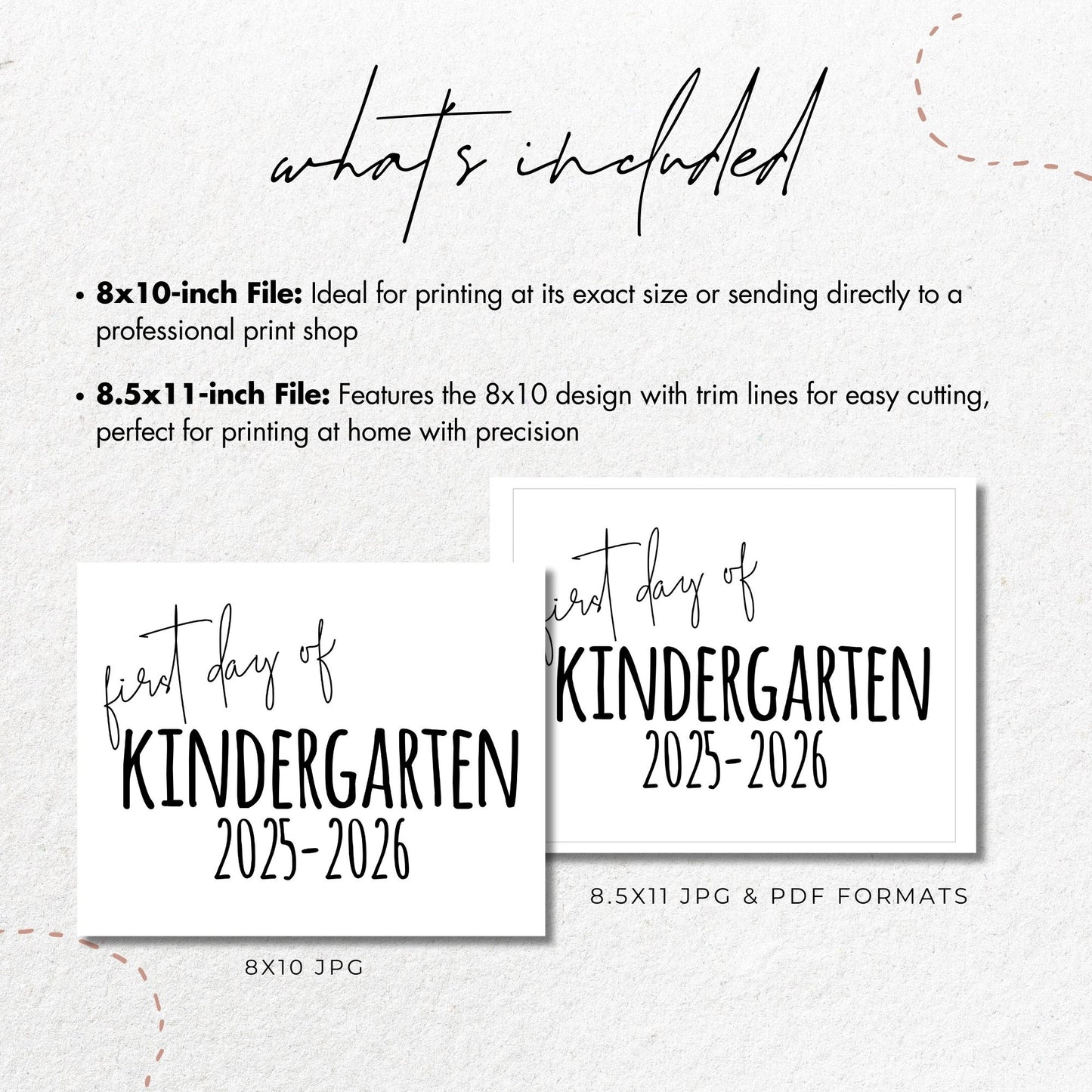 First Day of Kindergarten 2025-2026 Sign